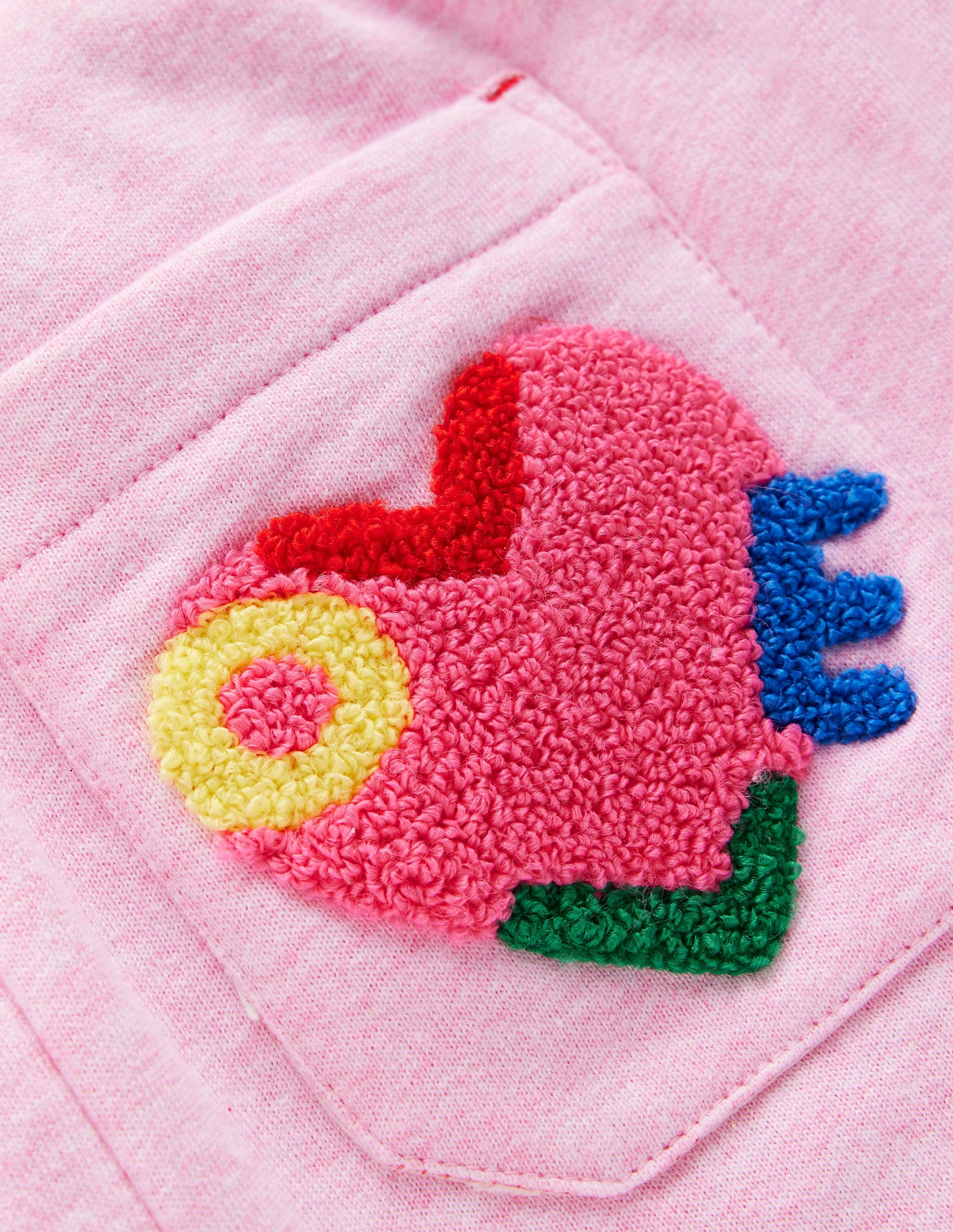 Bobbie Appliqué Sweatpants-Pink Marl Love - Image 3
