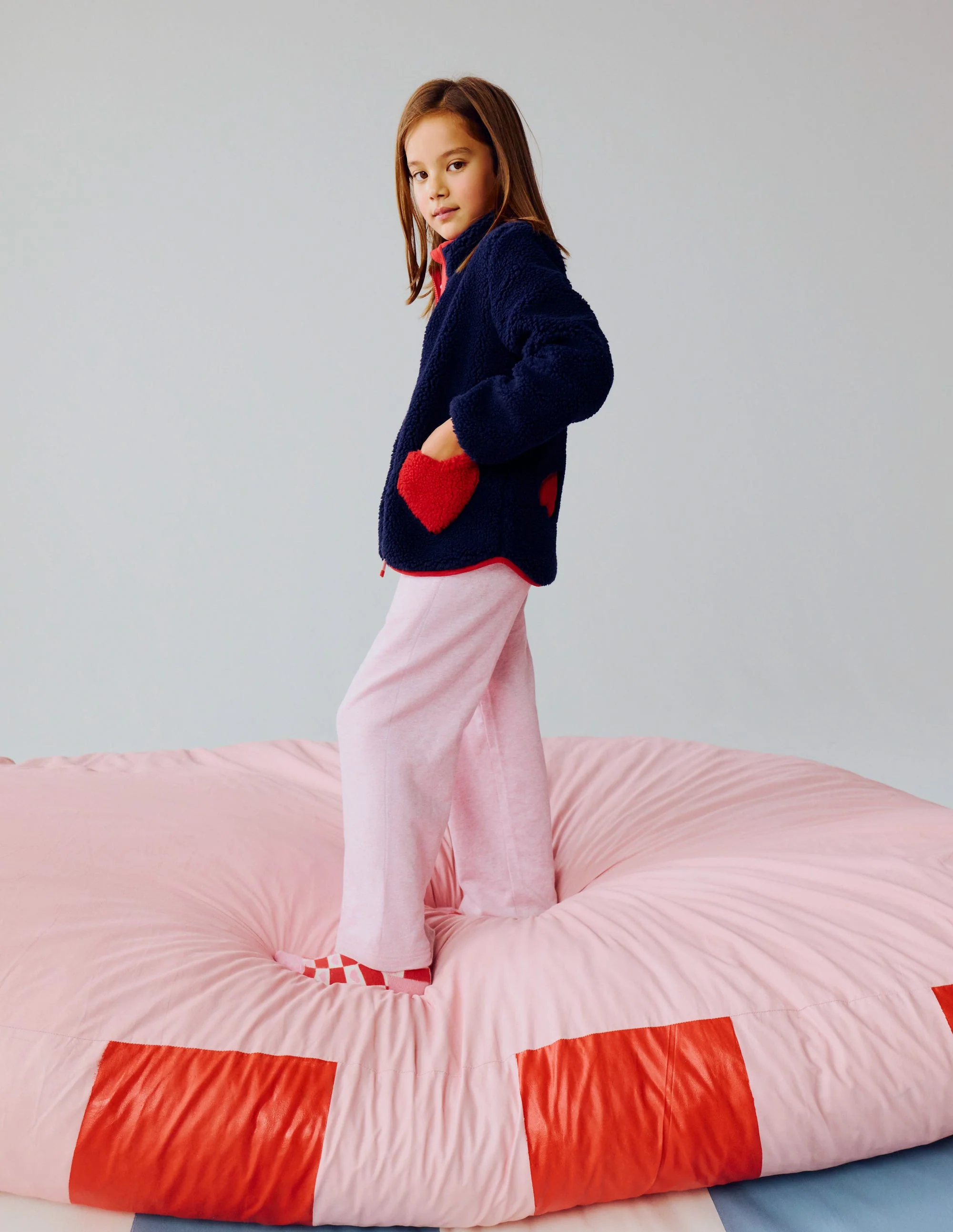 Bobbie Appliqué Sweatpants-Pink Marl Love - Image 4