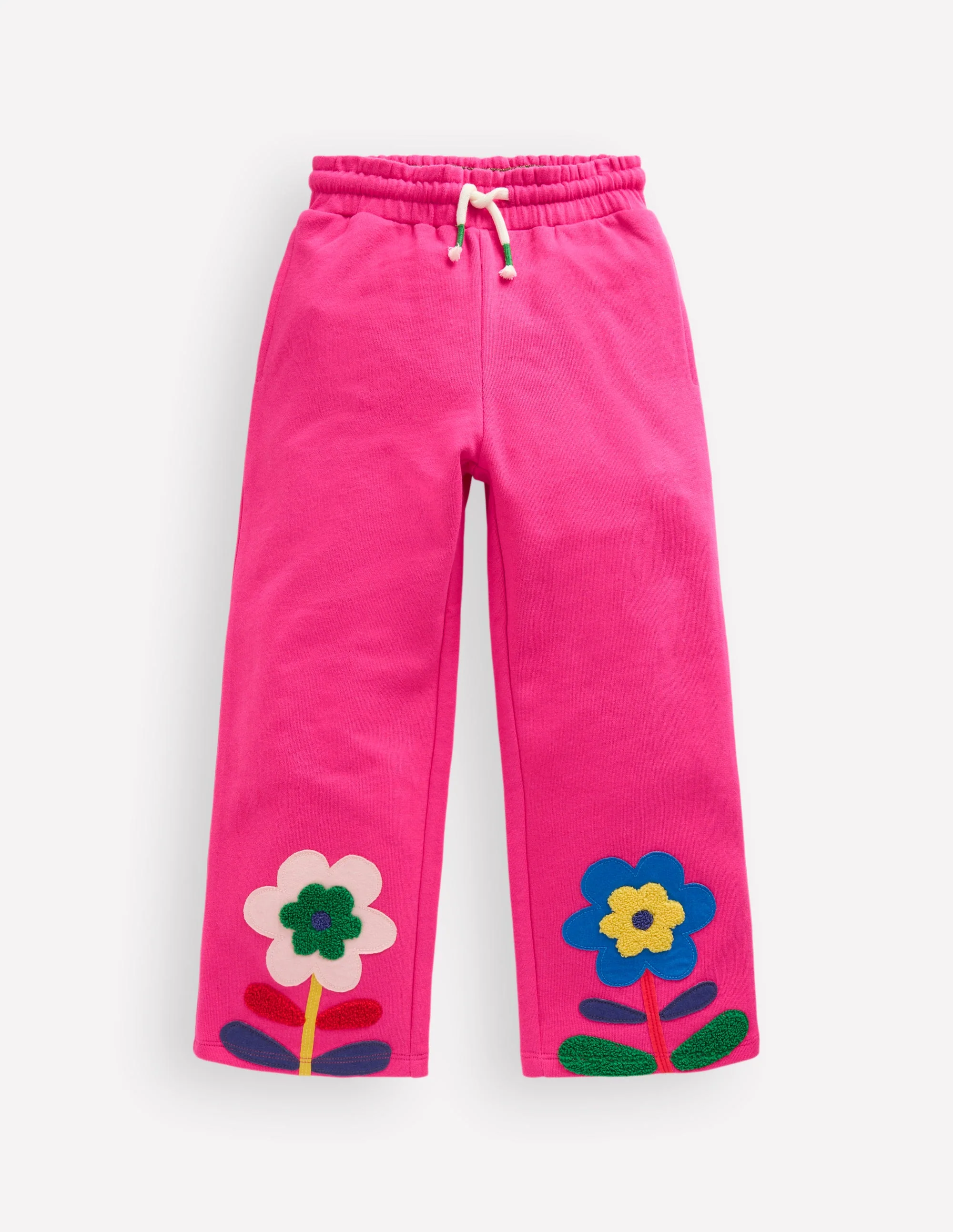 Bobbie Appliqué Sweatpants-Raspberry Pink Flowers
