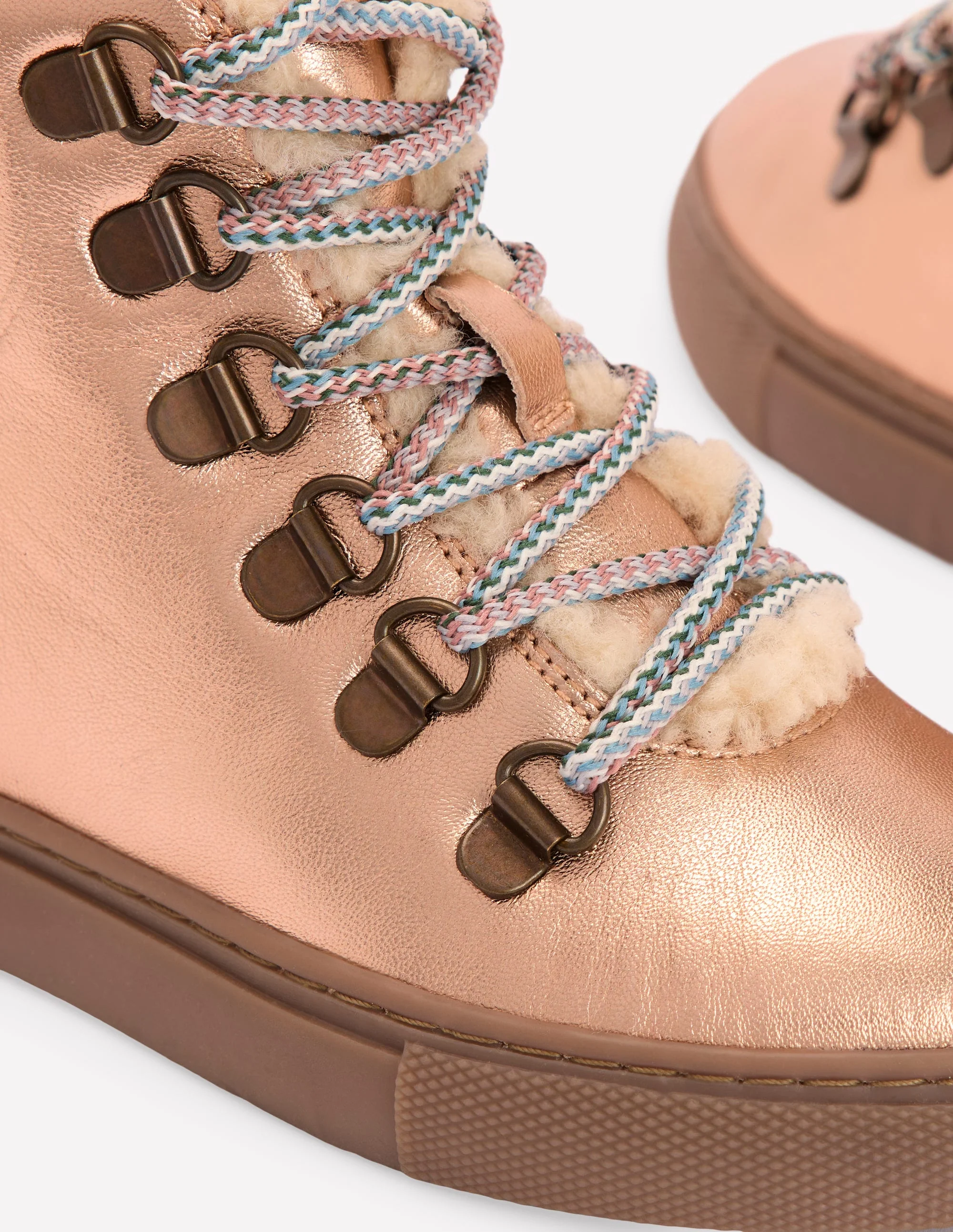 Borg Lace-up Boots-Bronze - Image 3