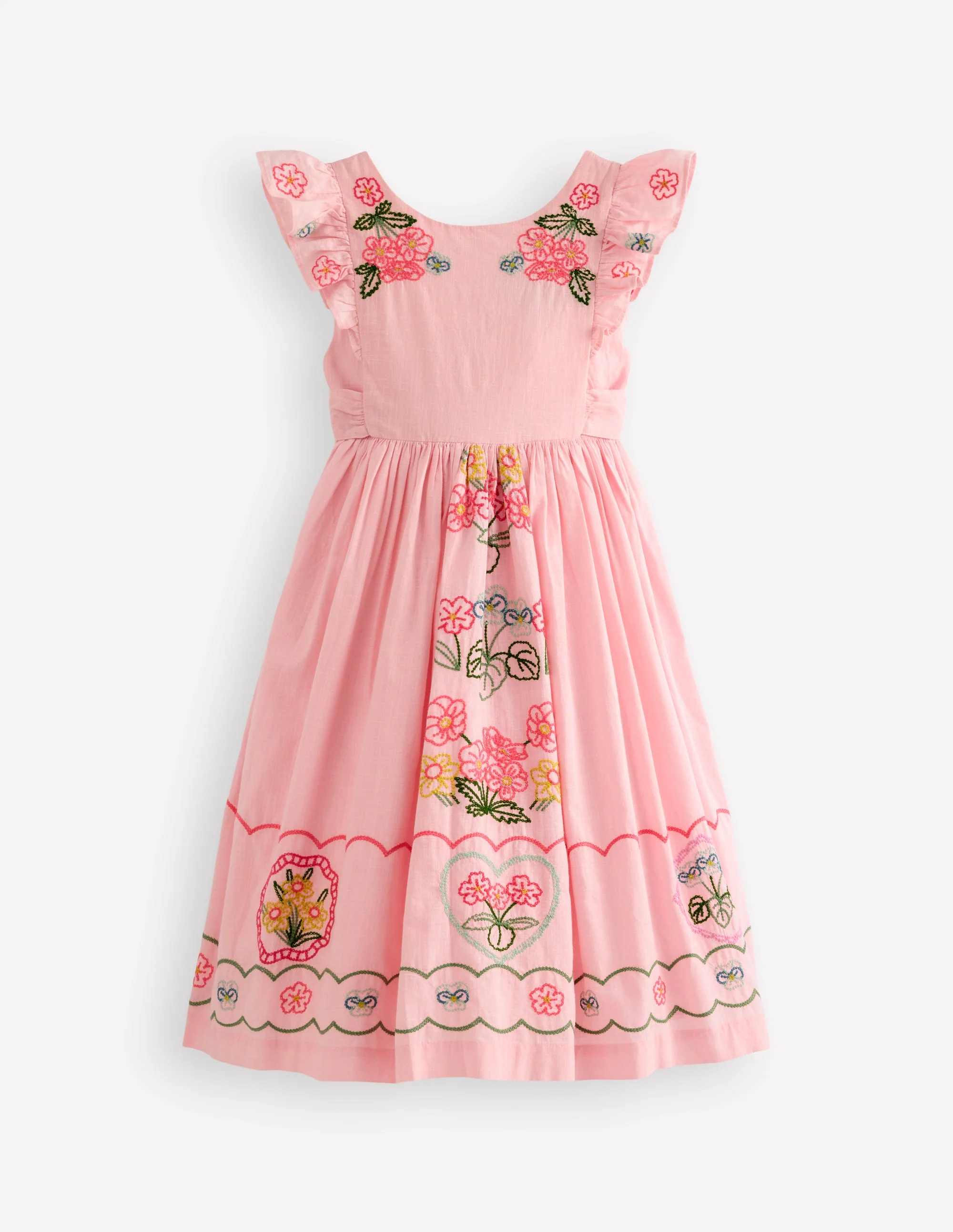 Bow Back Midi Dress-Chalk Pink
