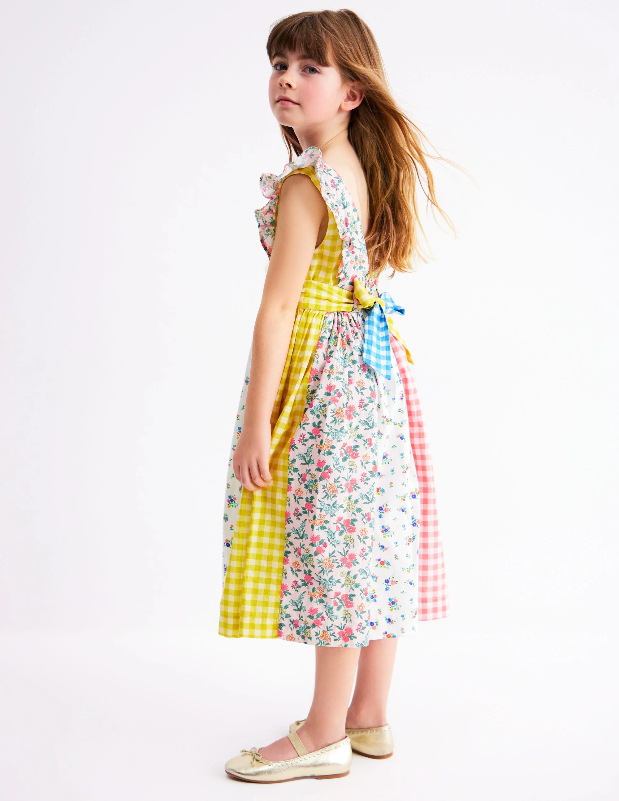 Bow Back Midi Dress-Patchwork Floral - Image 2