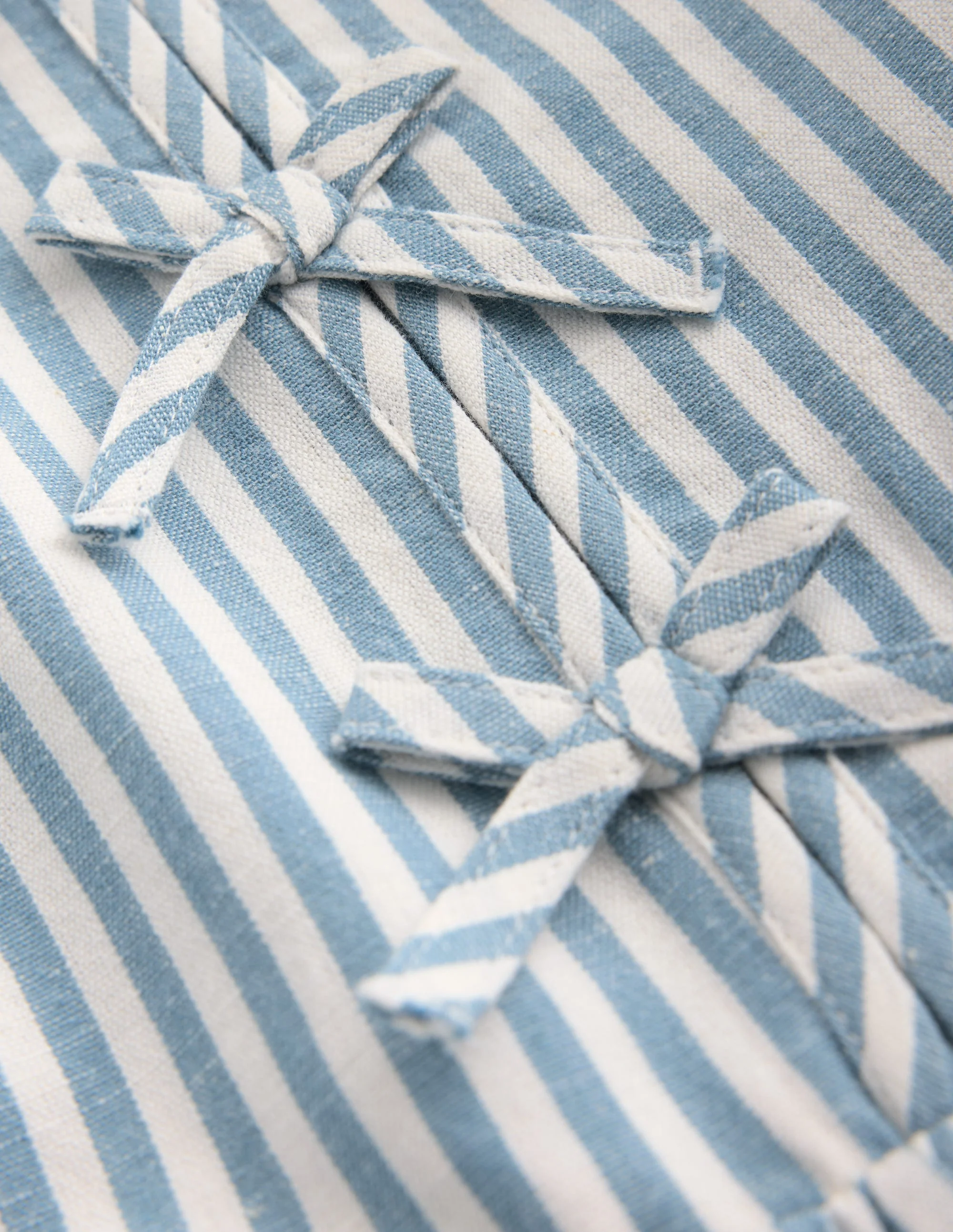 Bow Front Woven Dress-Blue Stripe - Image 3