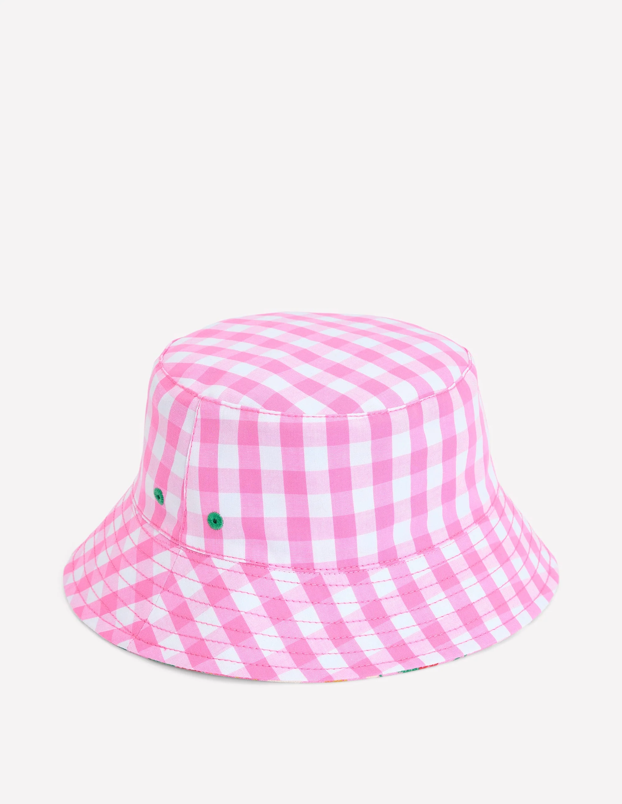 Bucket Hat-Pink Strawberry Gingham - Image 4