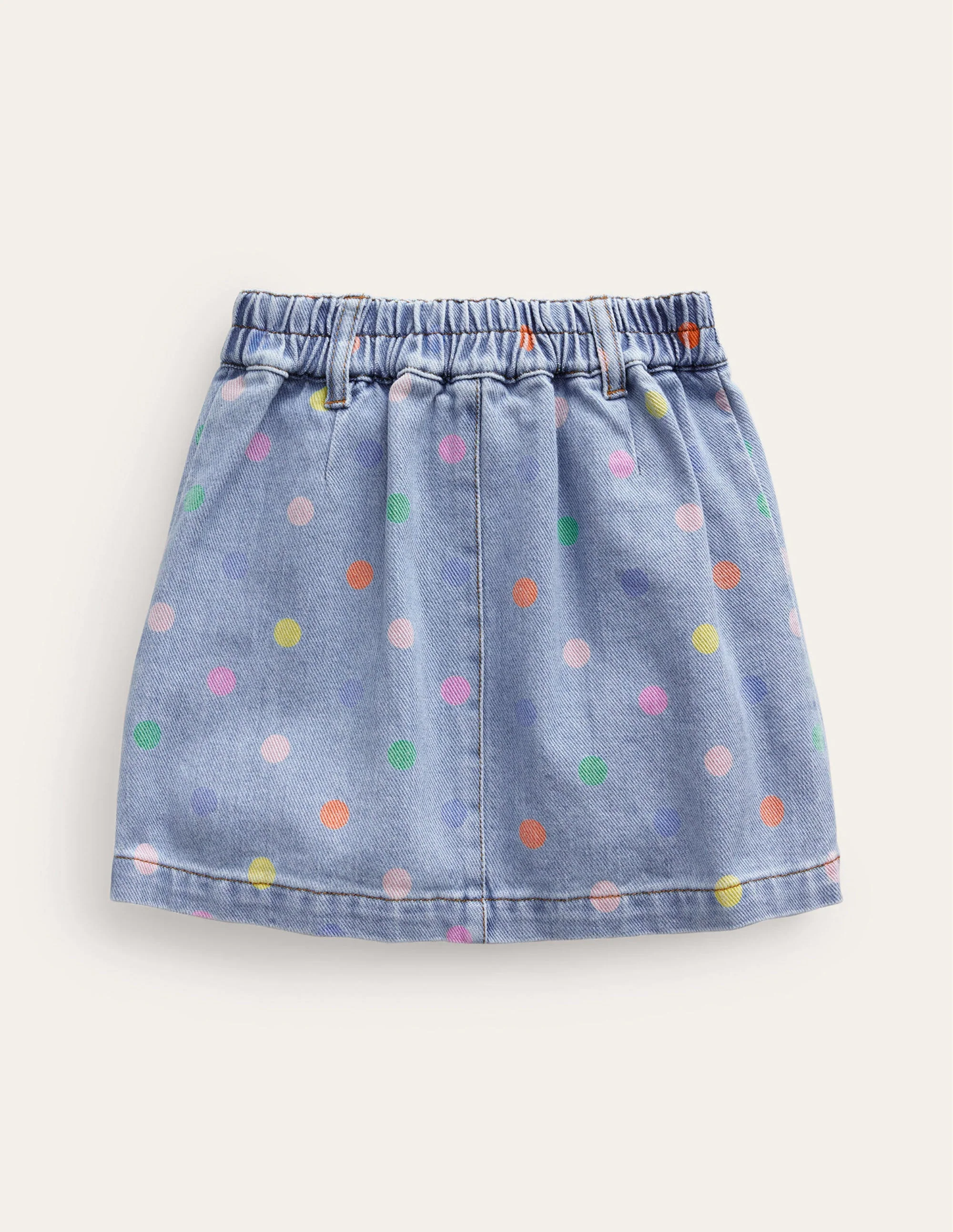 Button Pull-on Mini Skirt-Denim Multi Spot - Image 2