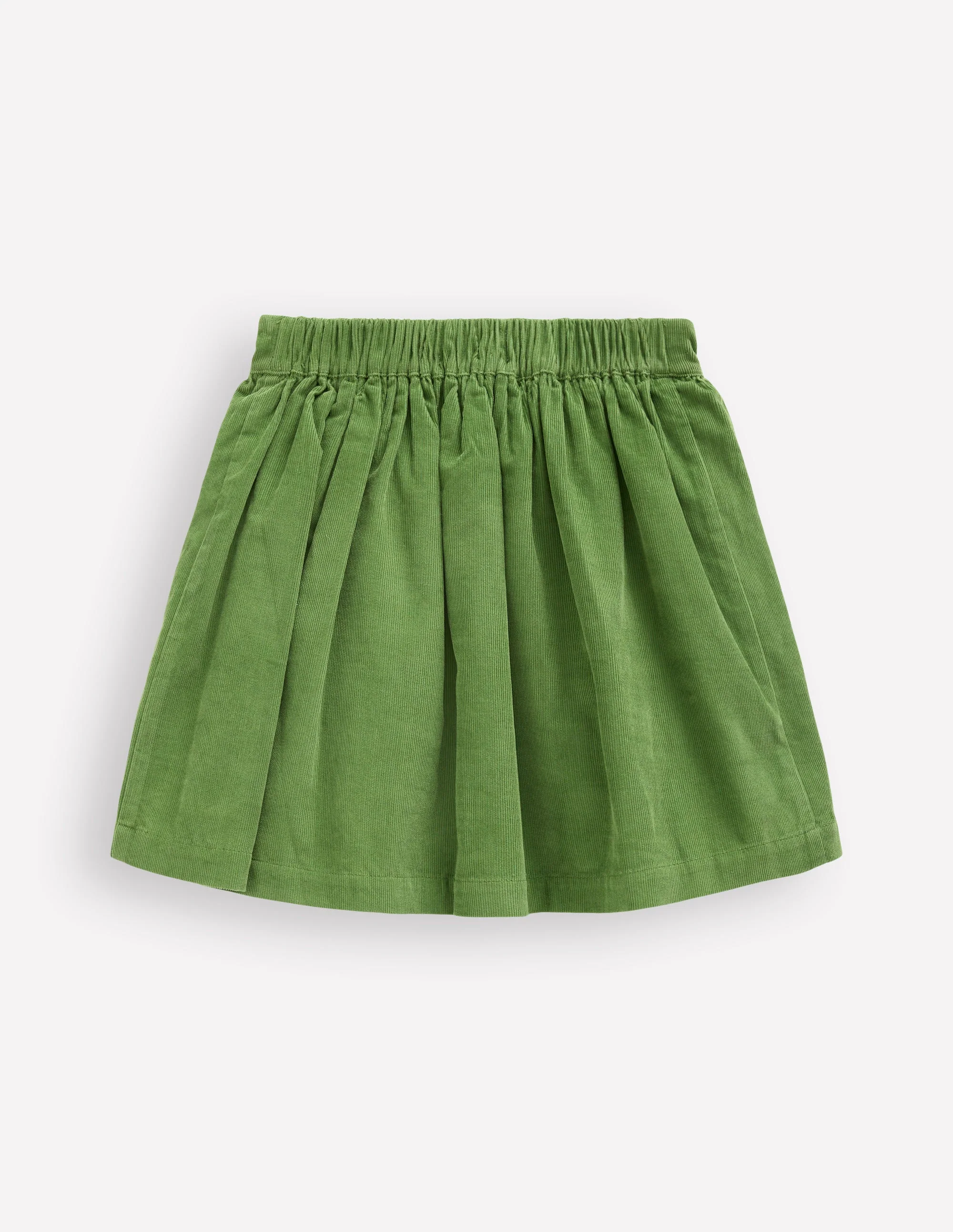 Button-through Mini Skirt-Broccoli Green Flowers - Image 2