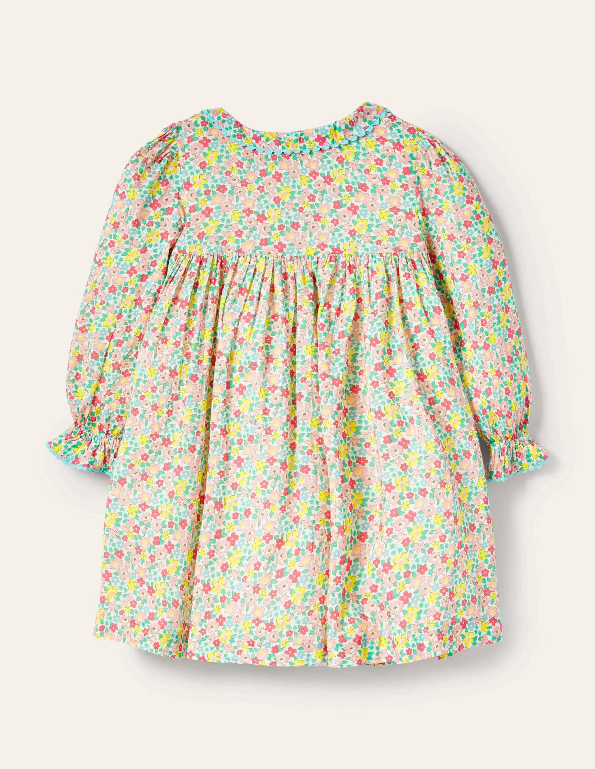 Button-through Smocked Dress-Multi Spring Floral - Image 2
