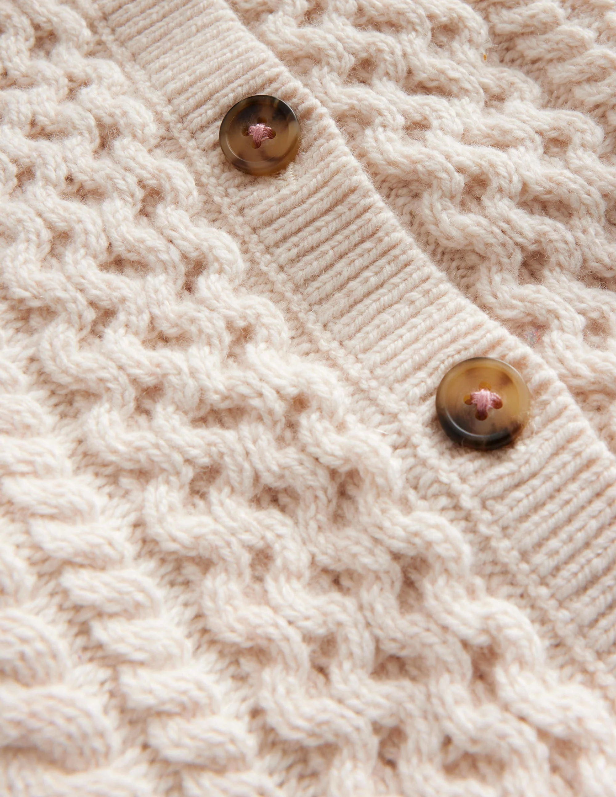 Cable Cardigan-Ecru Marl - Image 3