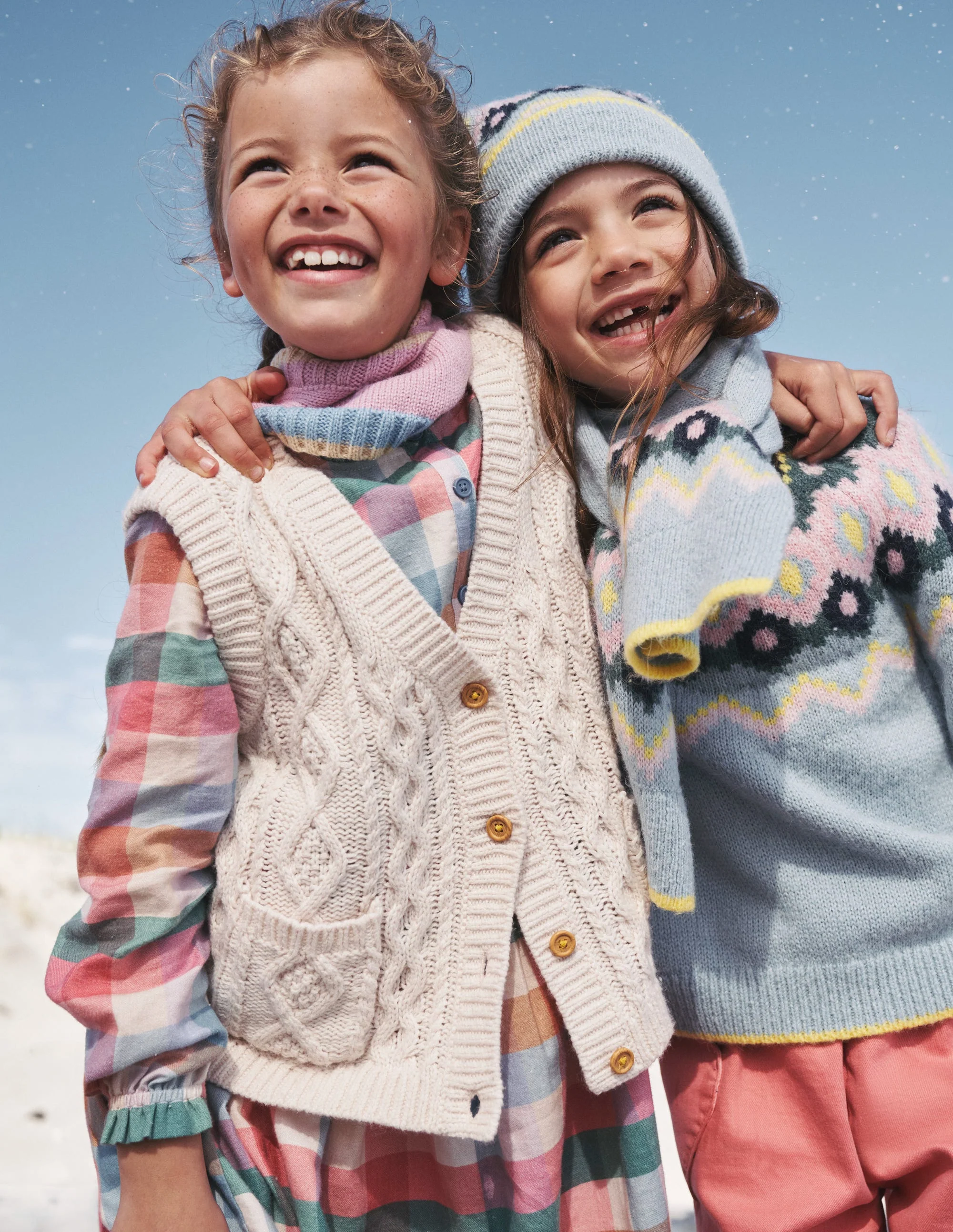 Cable Knitted Sweater Vest-Ecru Marl - Image 4