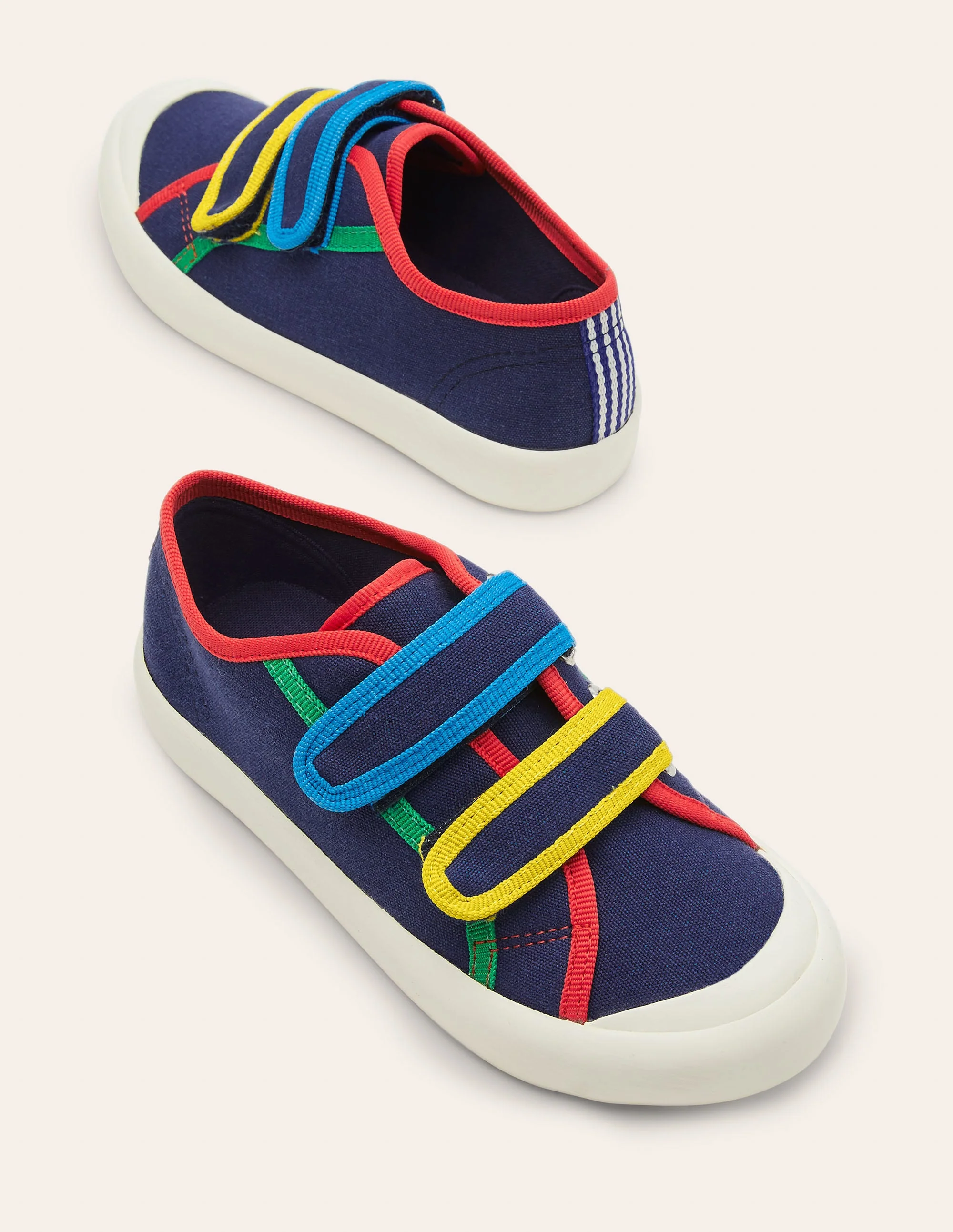 Canvas Low Top Sneakers-Starboard Blue Rainbow