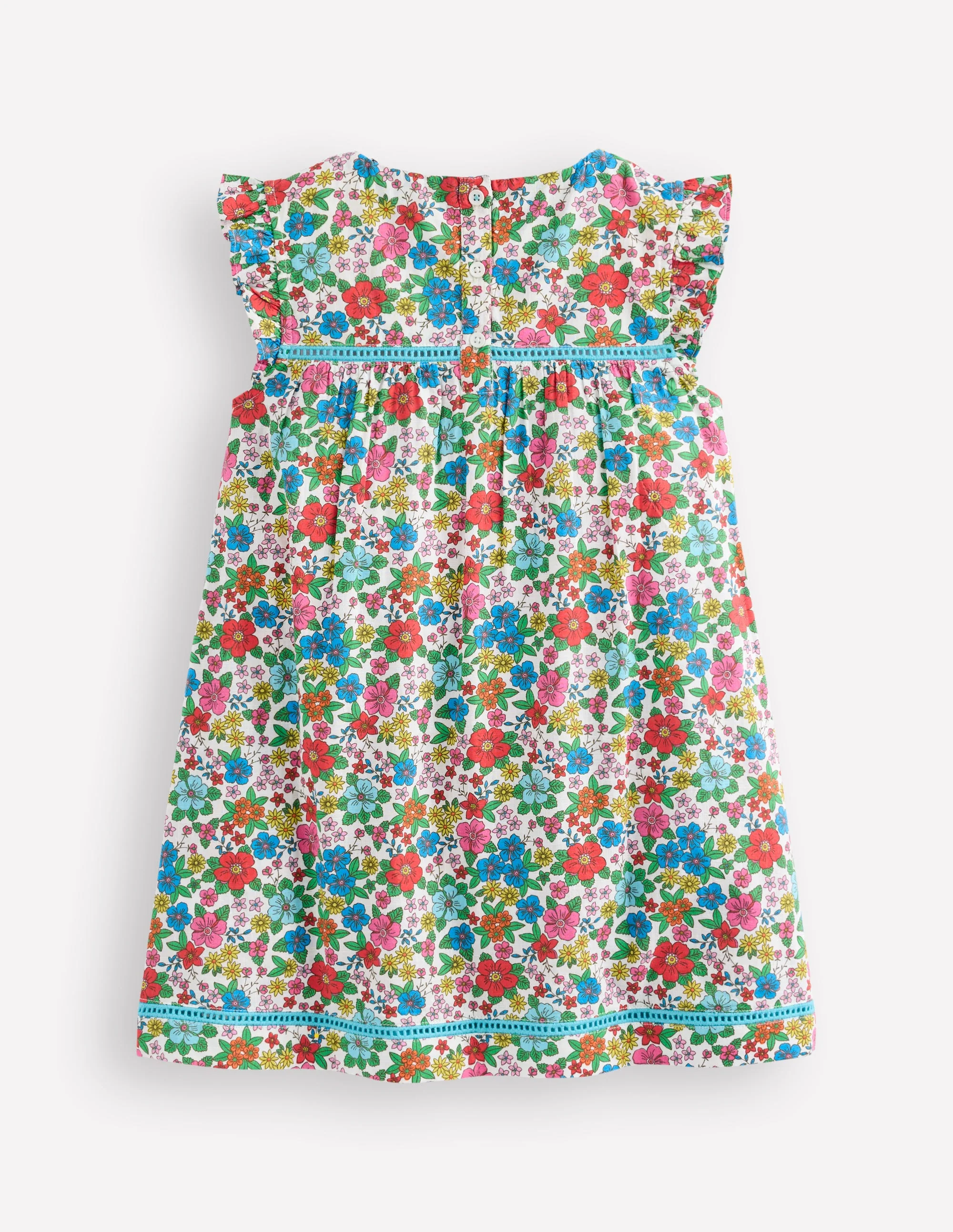 Celia Woven Holiday Dress-Multi Holiday Flowerbed - Image 2