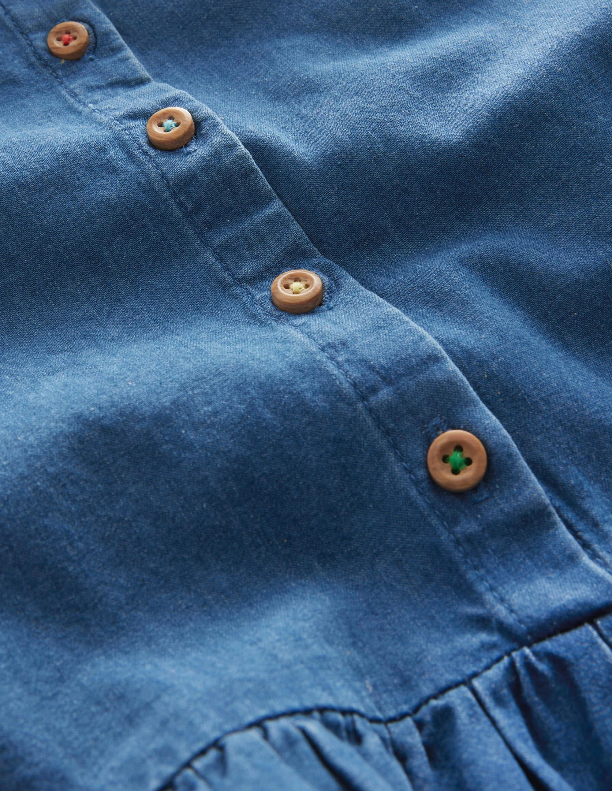 Chambray Frill Sleeve Blouse-Chambray Blue - Image 3