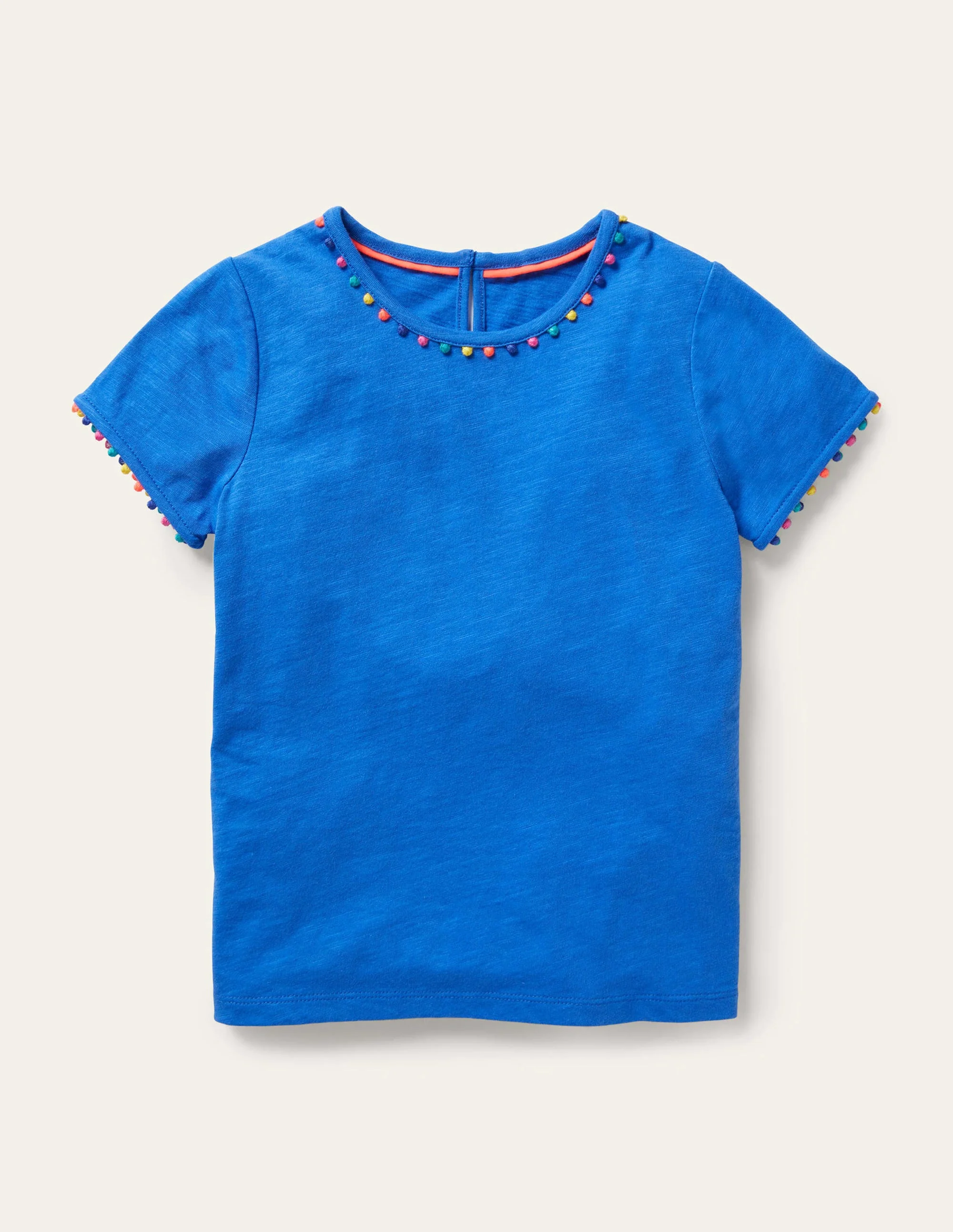 Charlie Pom Jersey T-shirt-Brilliant Blue