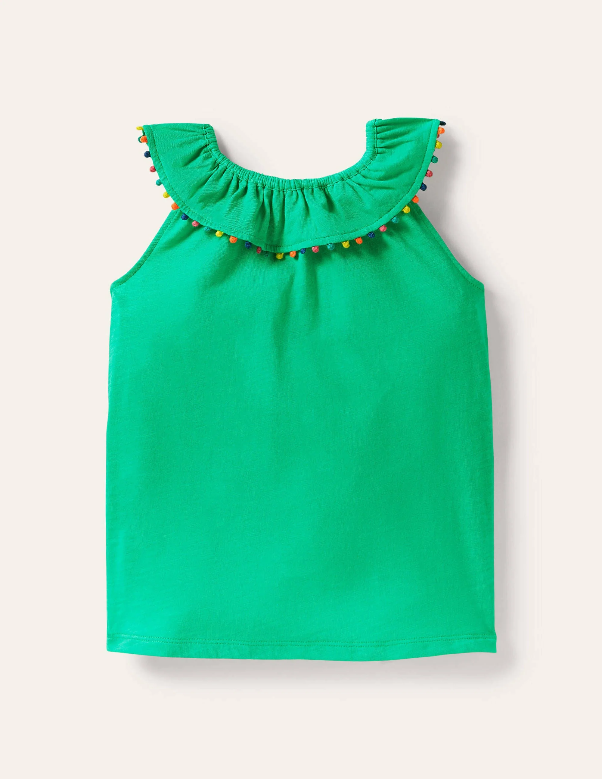Charlie Pom Jersey Tank Top-Tropical Green - Image 2