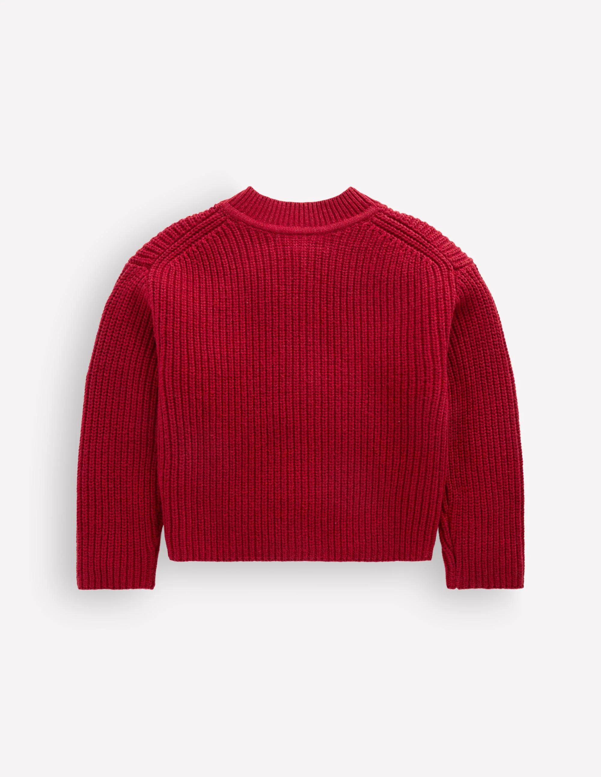 Chunky Everyday Cardigan-Red Marl - Image 2