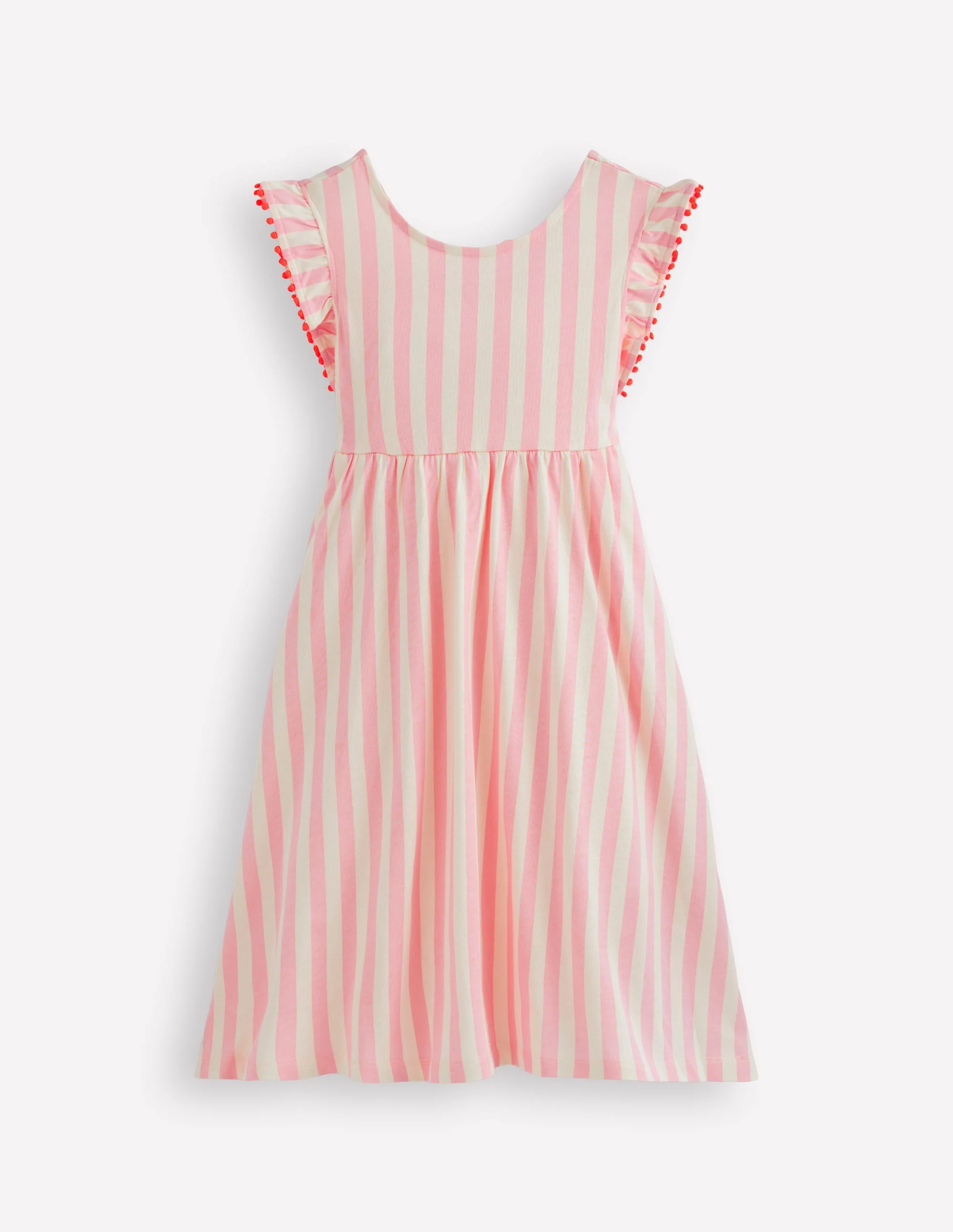 Clover Bow Back Jersey Dress-Pink Stripe - Image 4