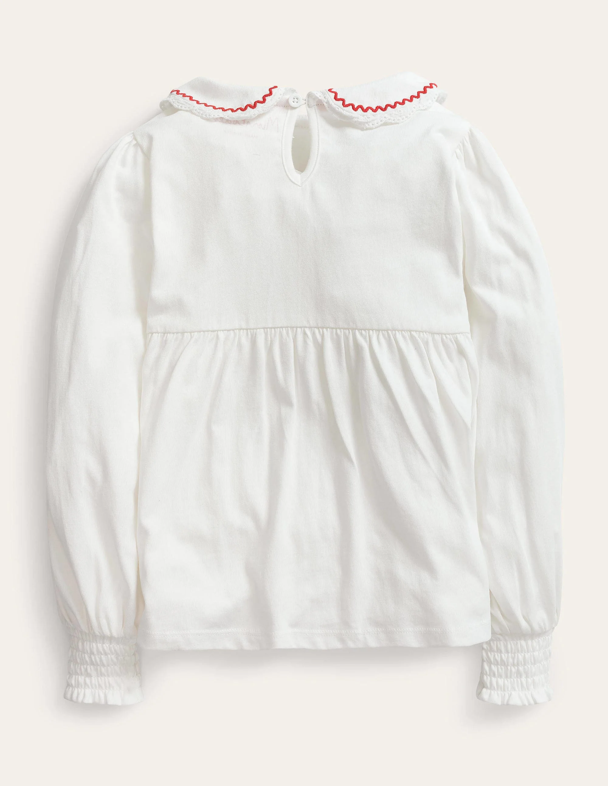 Collared Jersey Top-Ivory - Image 2