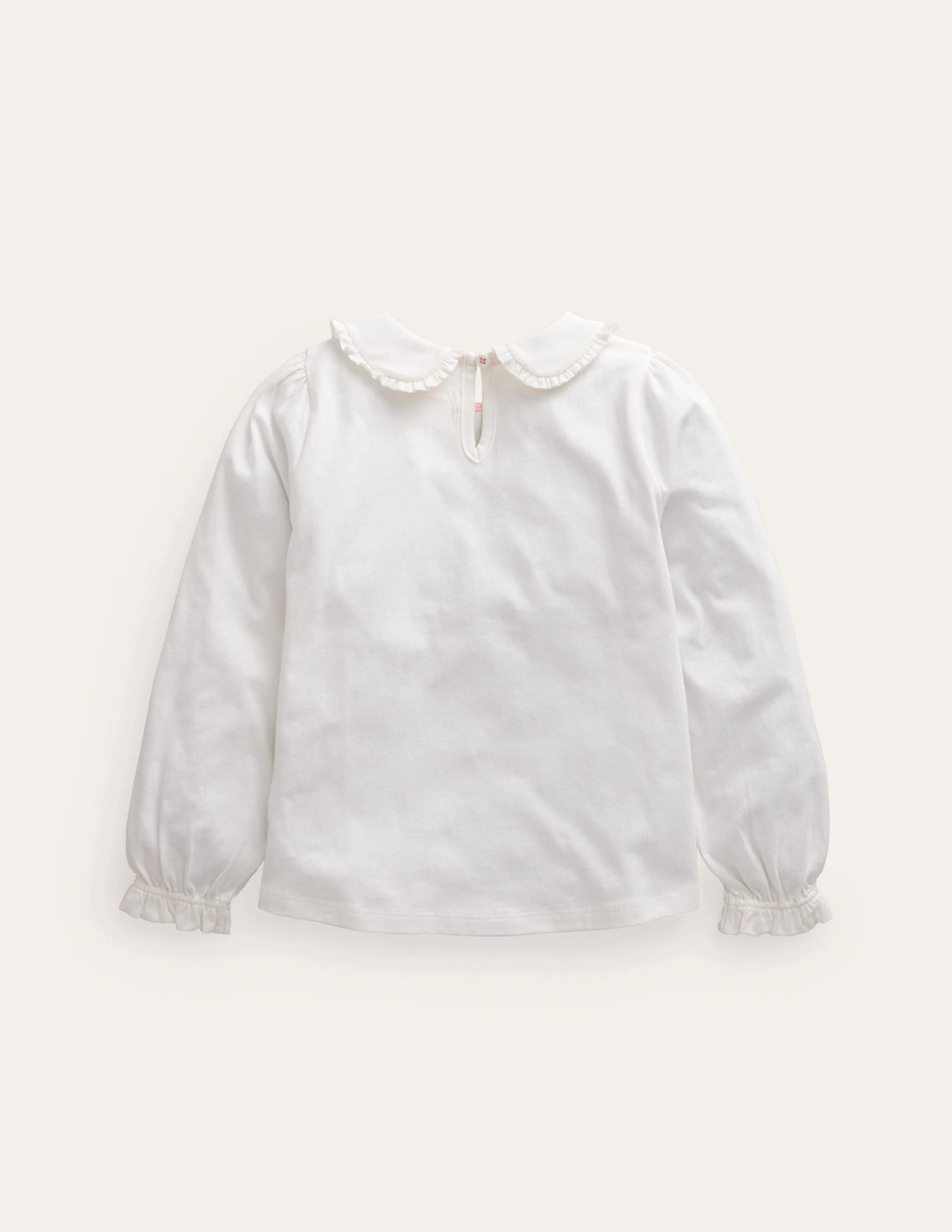 Collared Jersey Top-Ivory Strawberry - Image 2