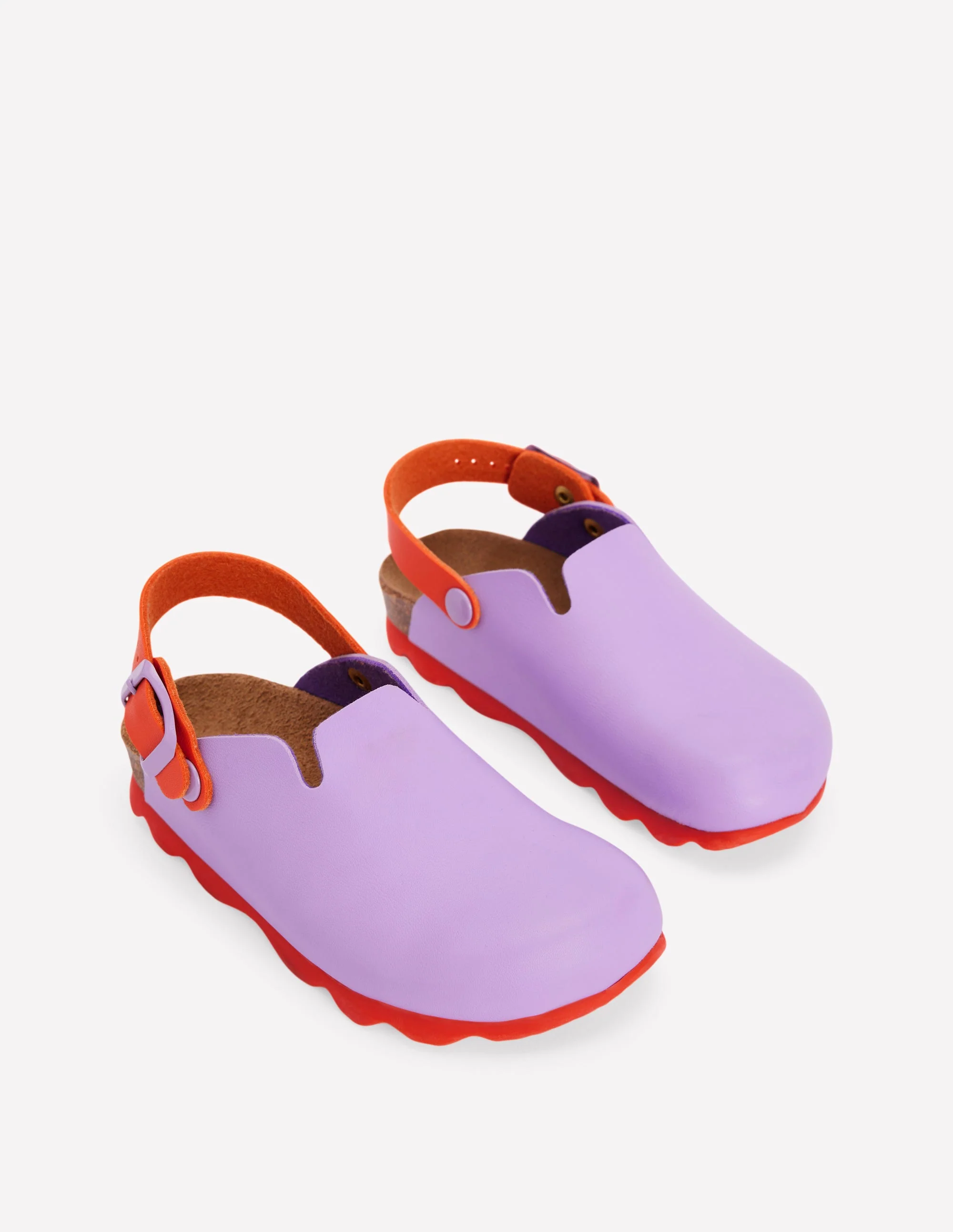 Colourblock Clogs-VIOLET TULIP/ HOT CORAL - Image 2