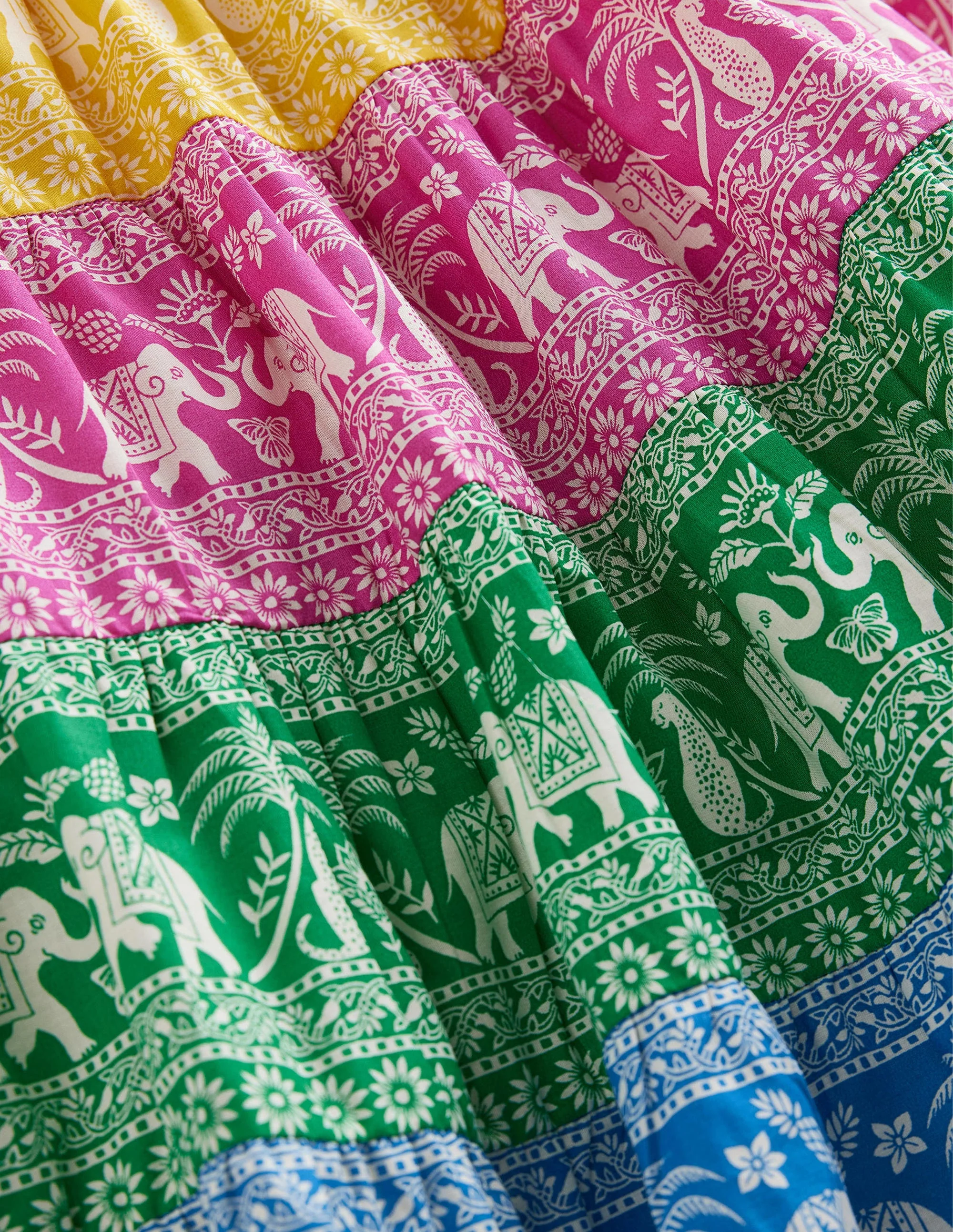 Colourblock Woven Midi Skirt-Multi Goa Animals - Image 3