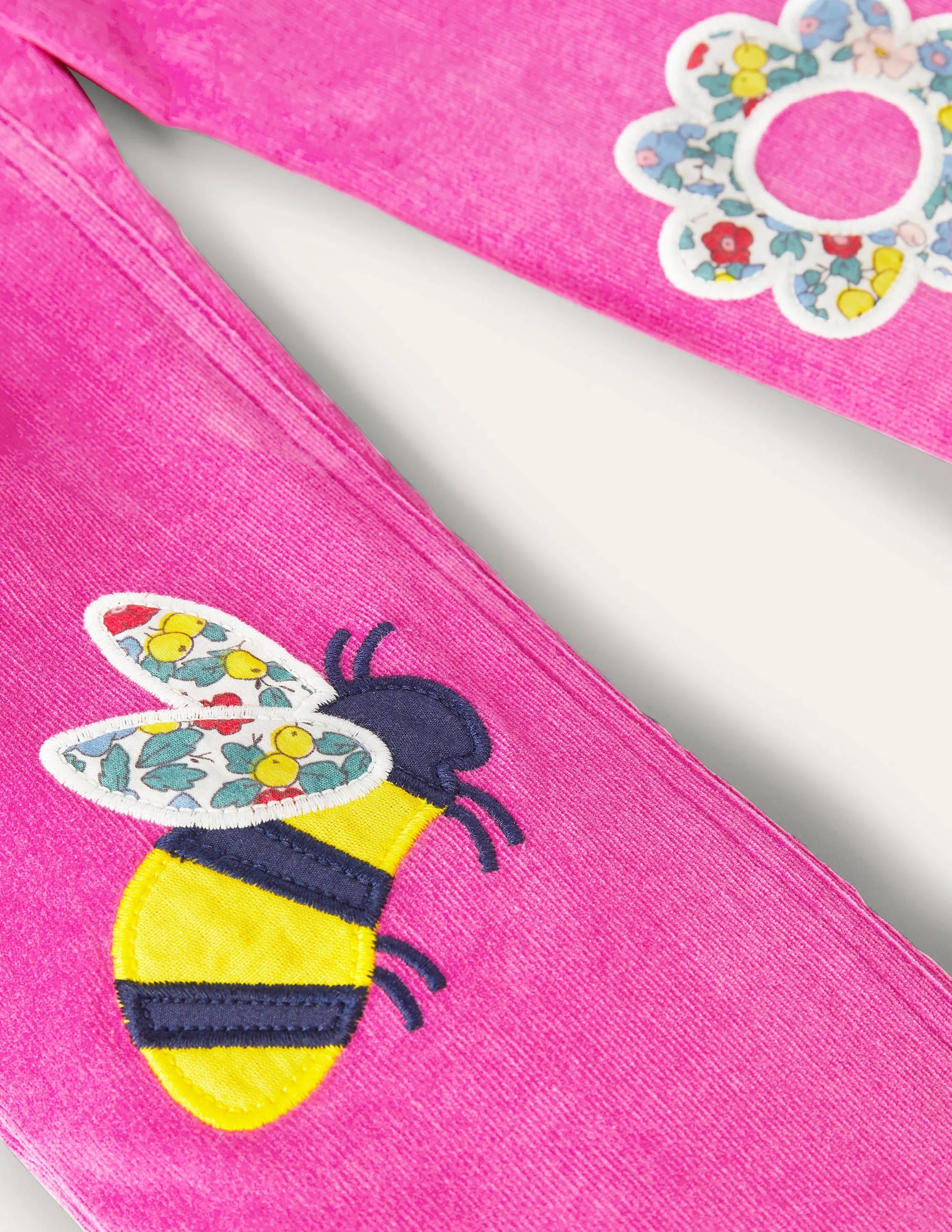 Cord Patch Pants-Tickled Pink Bee - Image 3