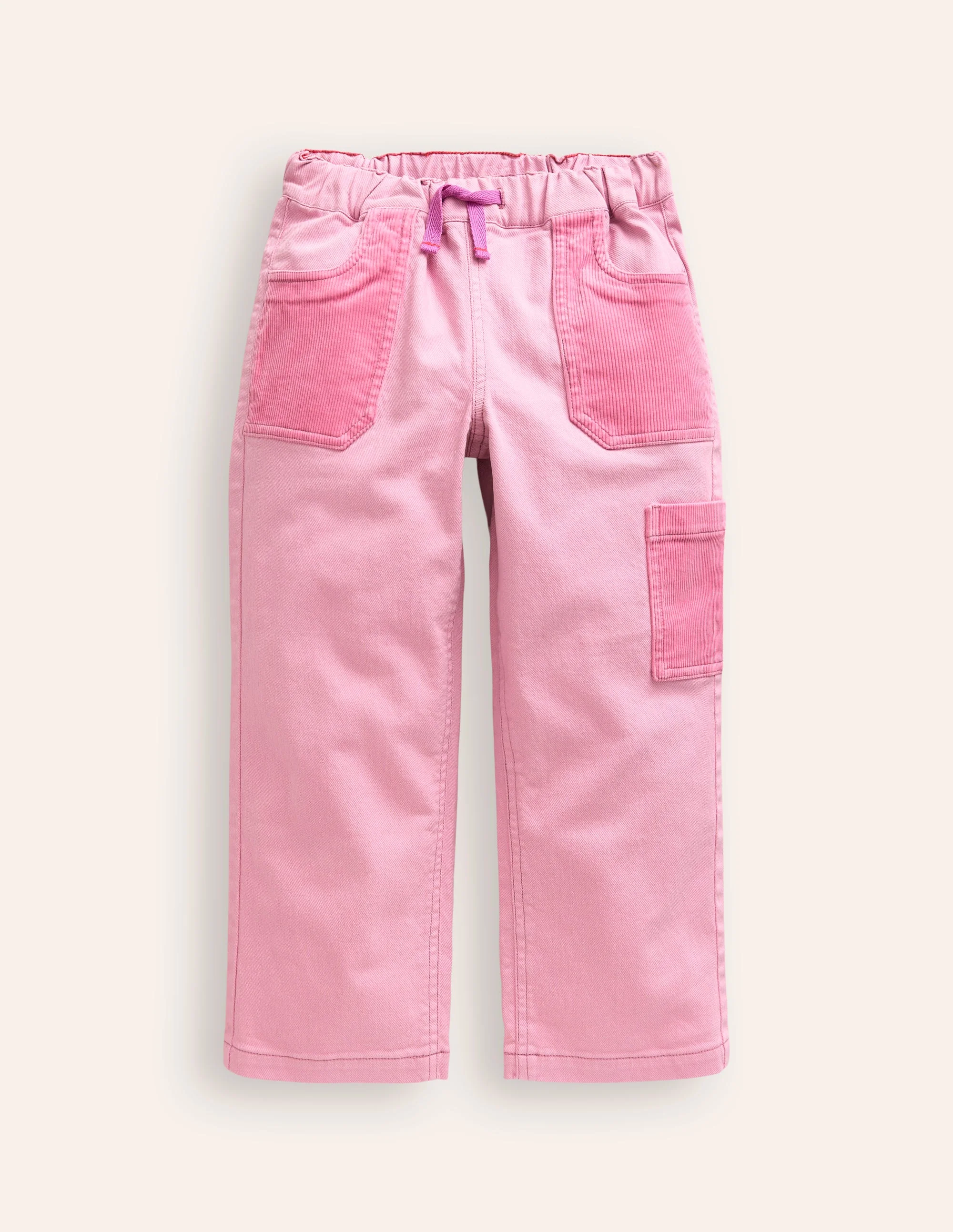 Cord Pocket Pull On Pants-Mauve Mist Pink