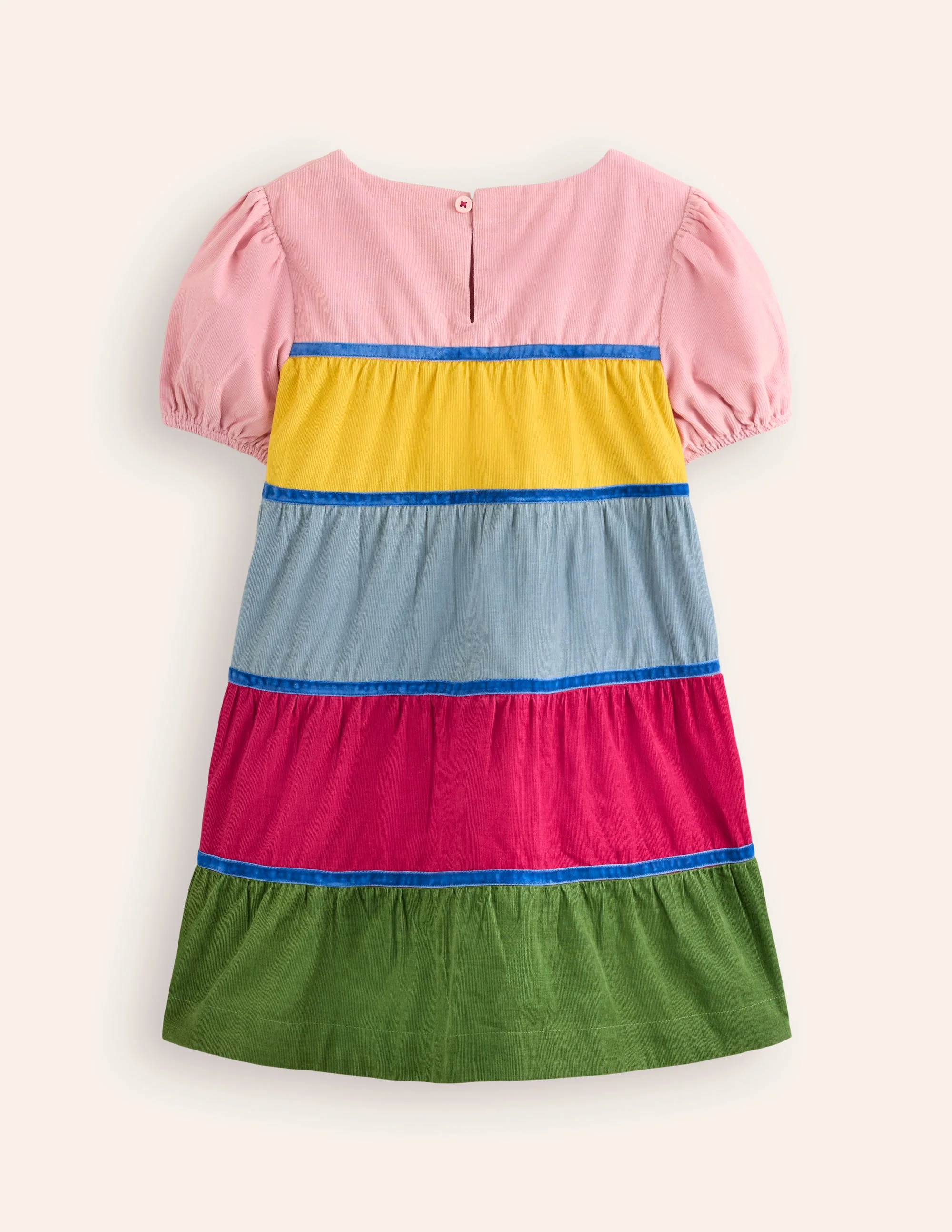 Cord Tiered Twirly Dress-Multi Rainbow - Image 2