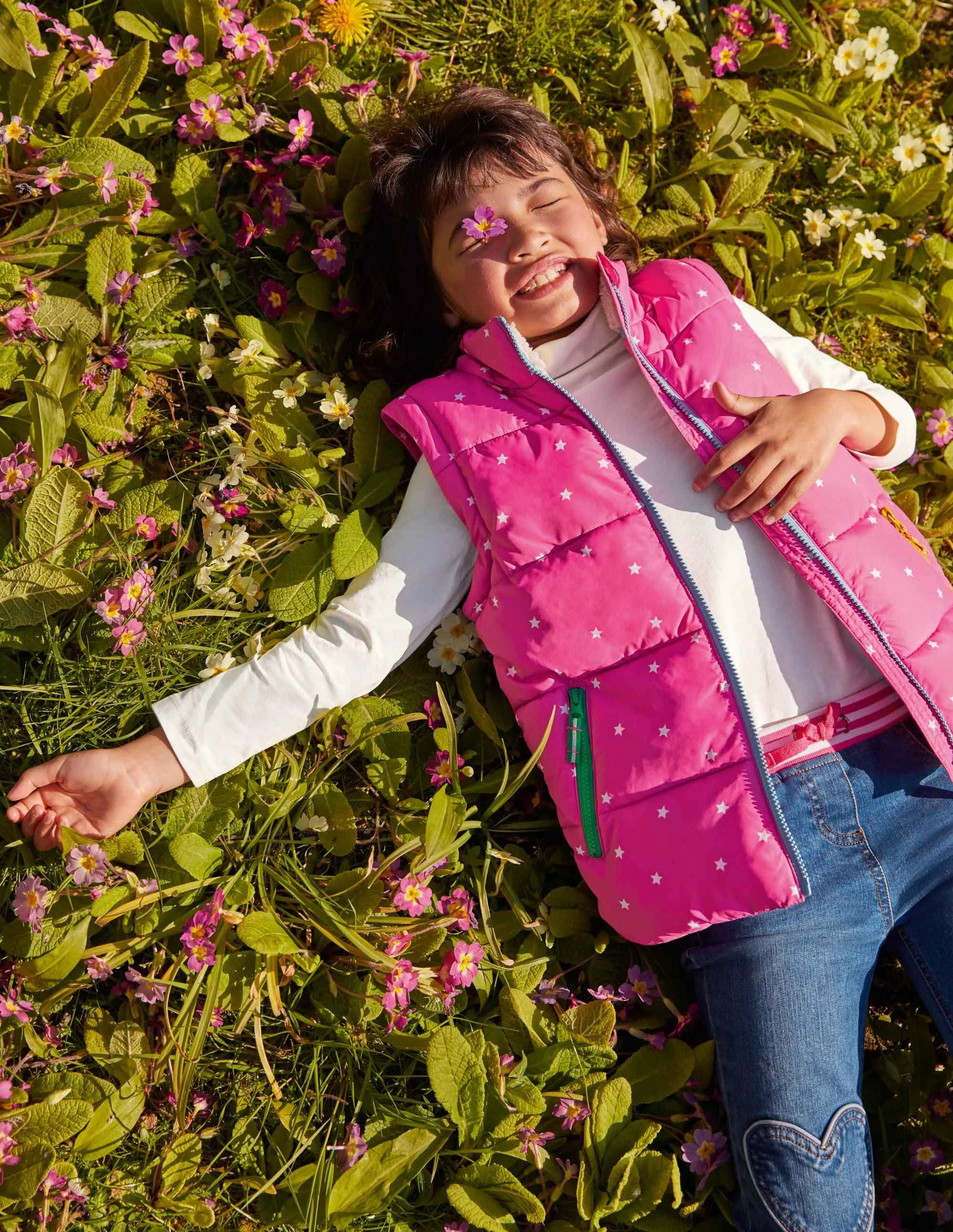 Cosy 2 in 1 Padded Jacket-Tickled Pink Confetti Star - Image 6