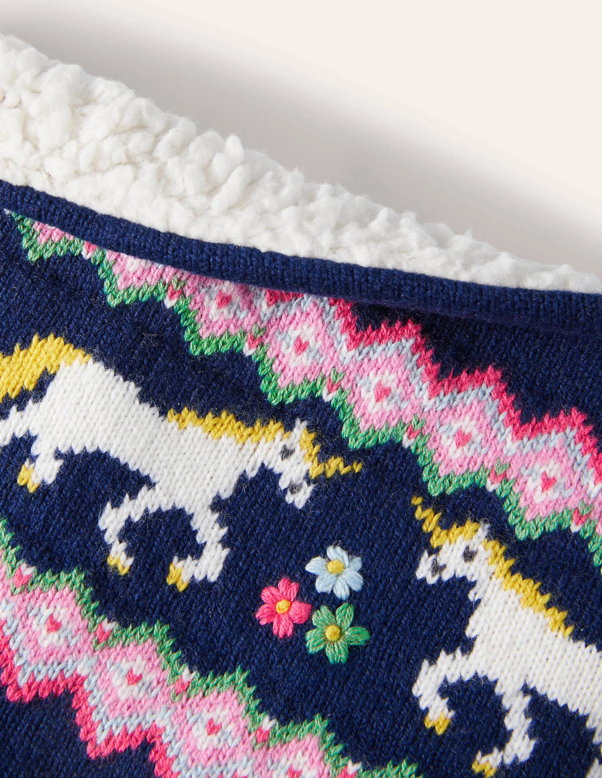 Cosy Fair Isle Snood-College Navy Unicorns - Image 2