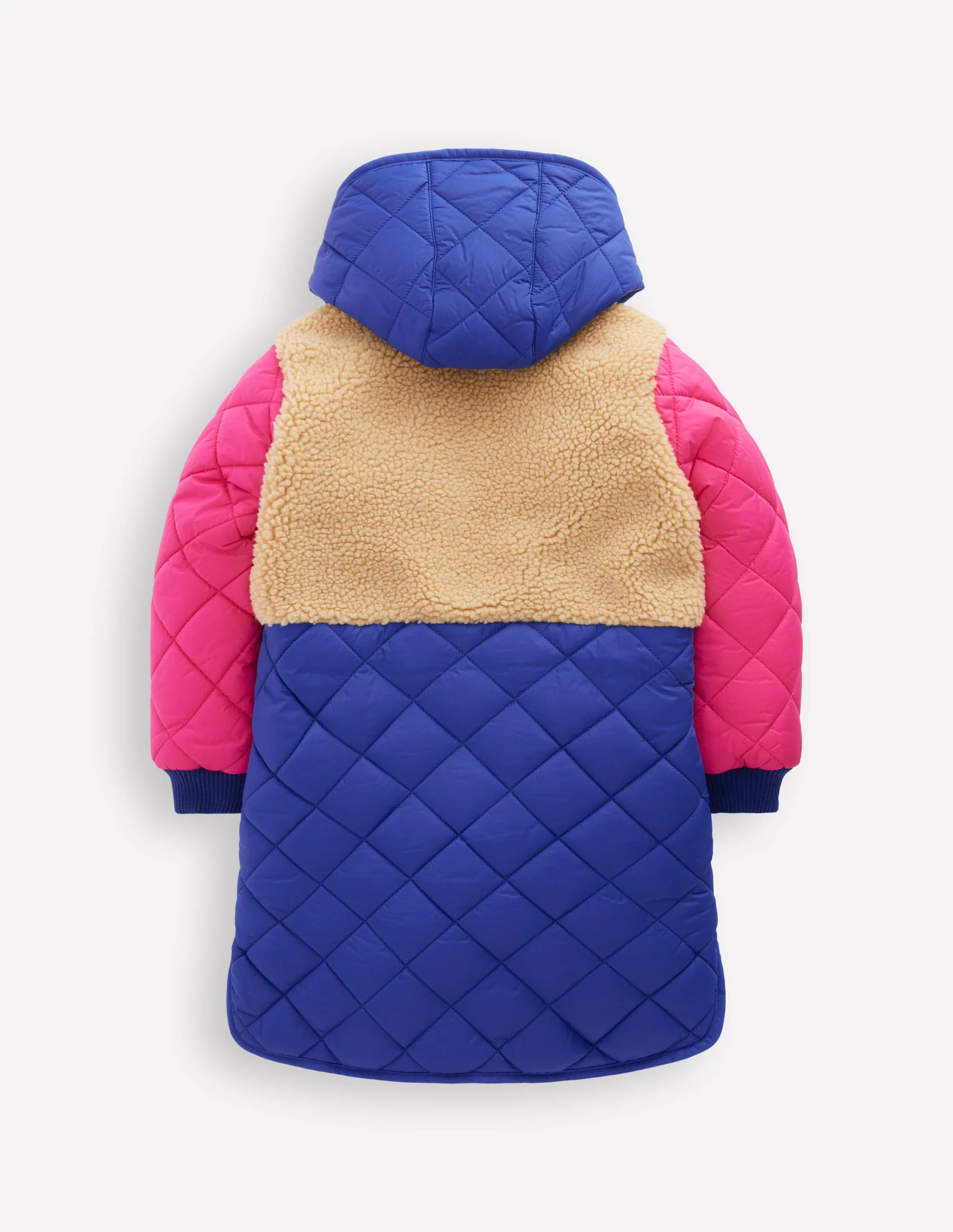 Cosy Longline Coat-Multi Colourblock - Image 2