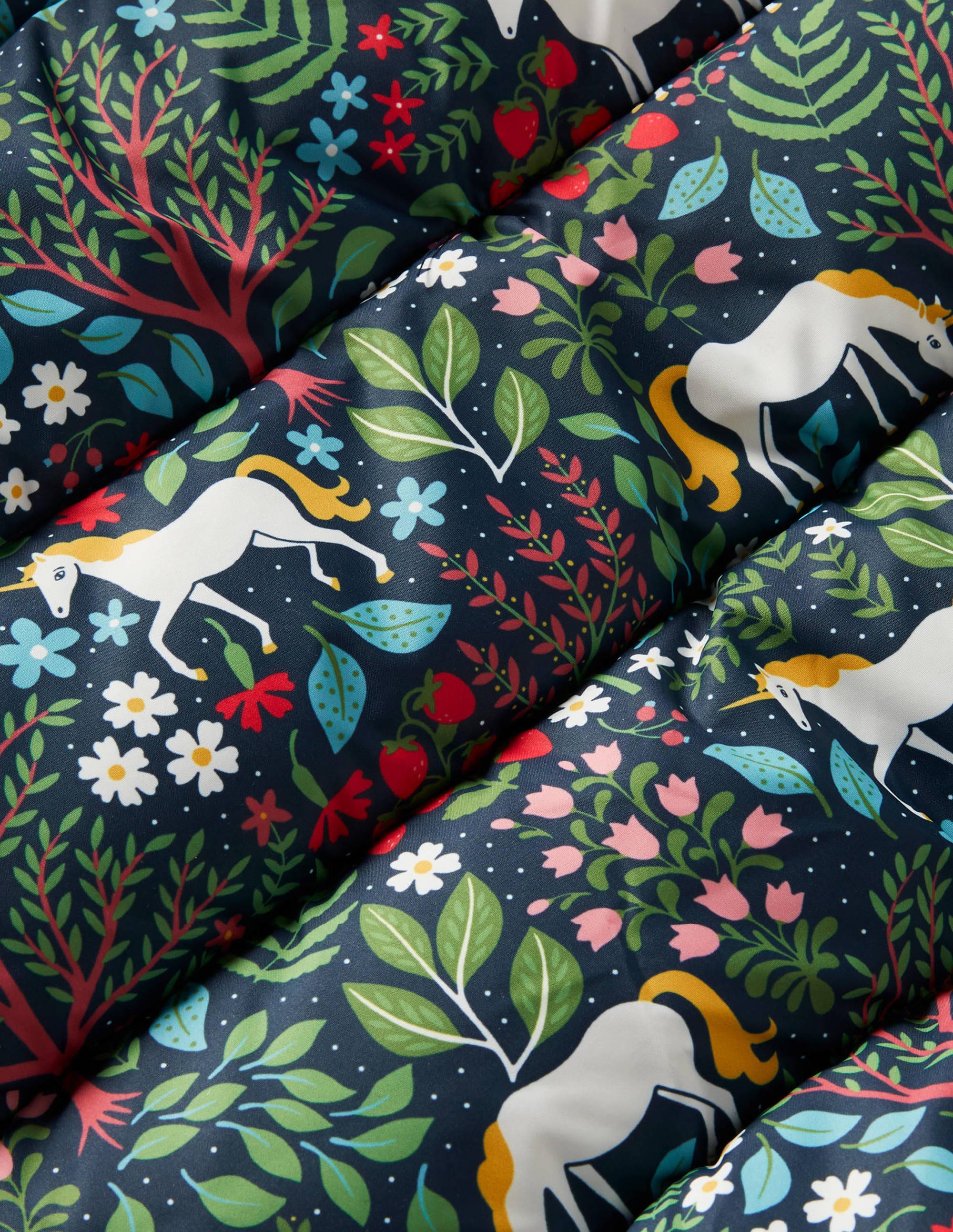 Cosy Padded Jacket-Stormy Blue Unicorn Tapestry - Image 3