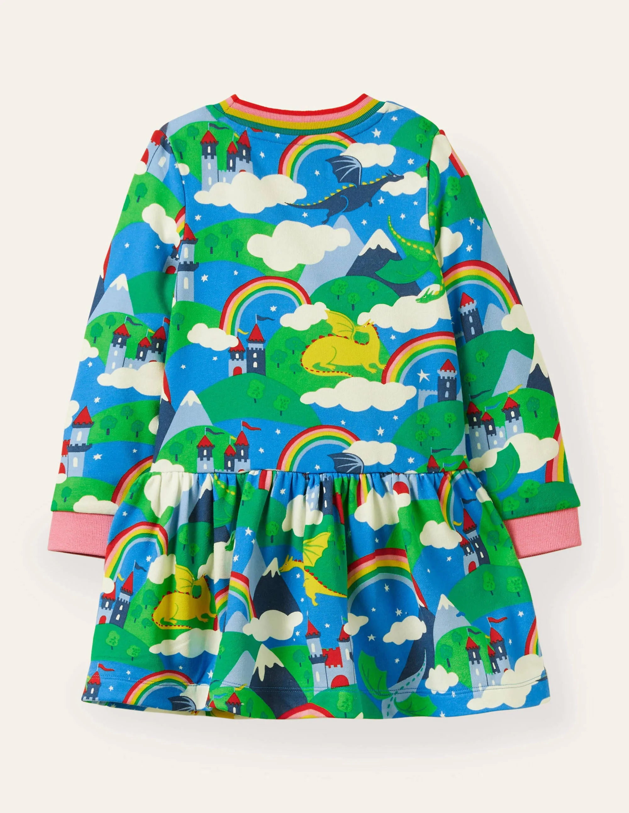 Cosy Printed Sweatshirt Dress-Multi Dragon Sky - Image 2