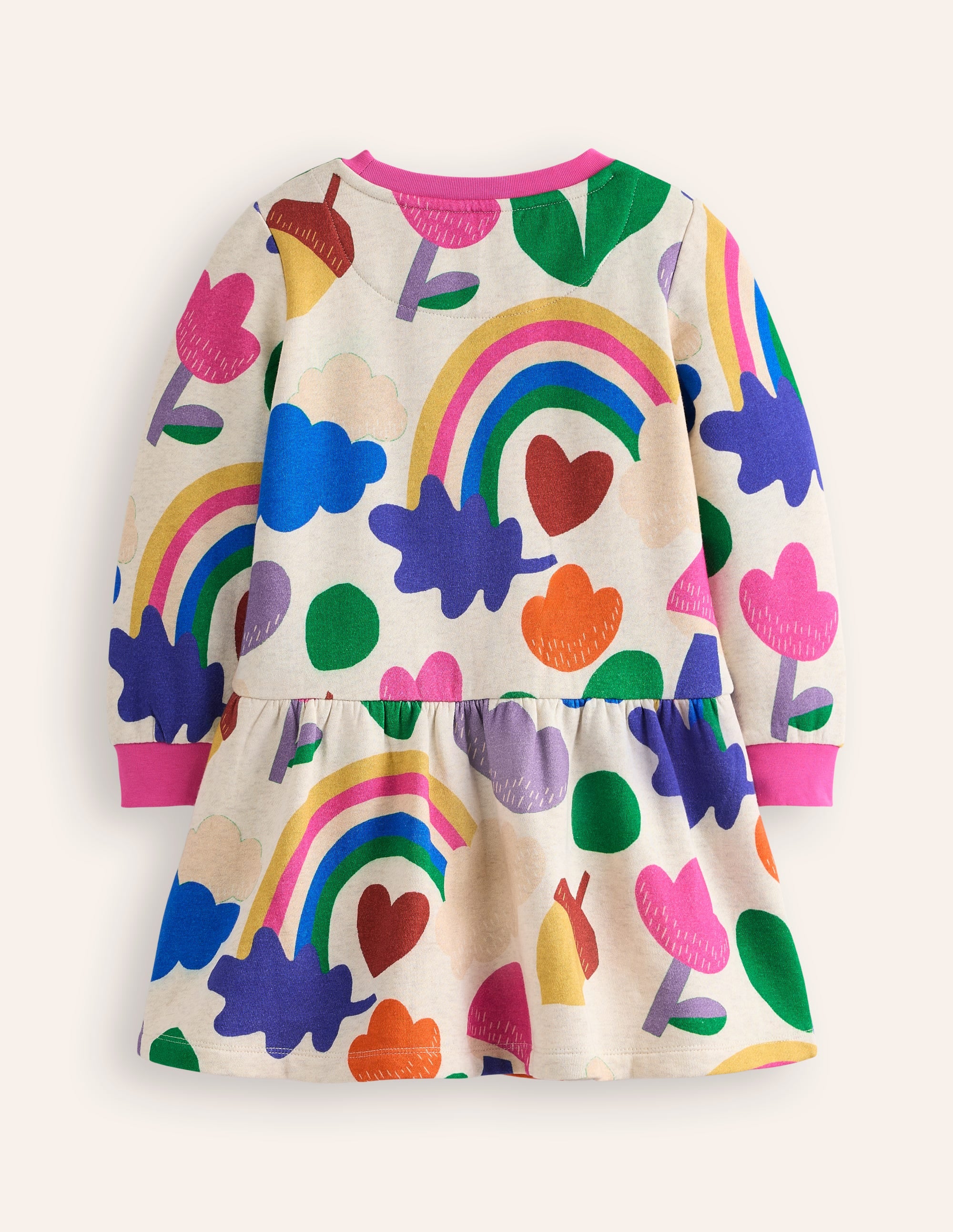 Cosy Printed Sweatshirt Dress-Multi Rainbow Collage - Image 2