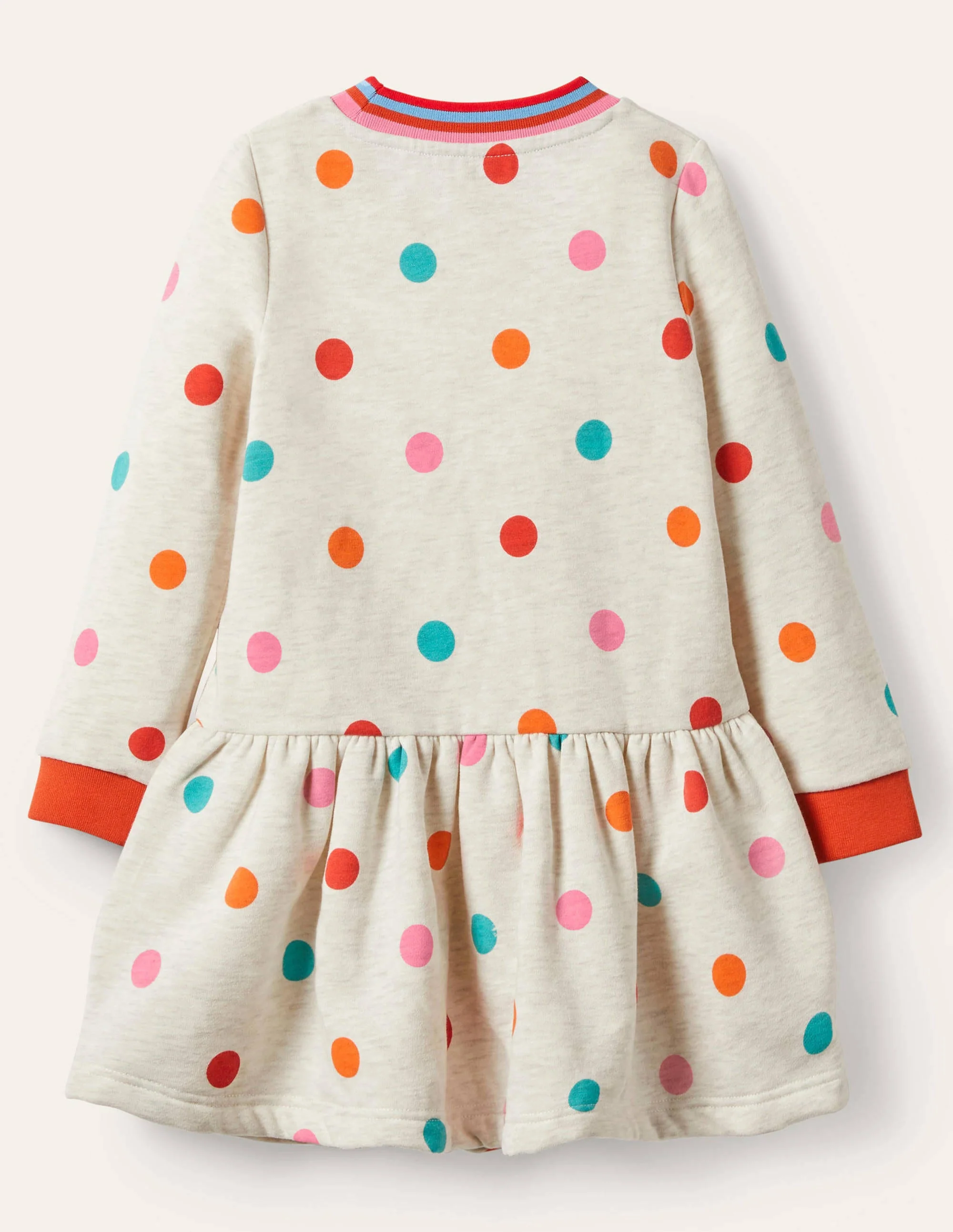 Cosy Printed Sweatshirt Dress-Oatmeal Multi Spot - Image 2
