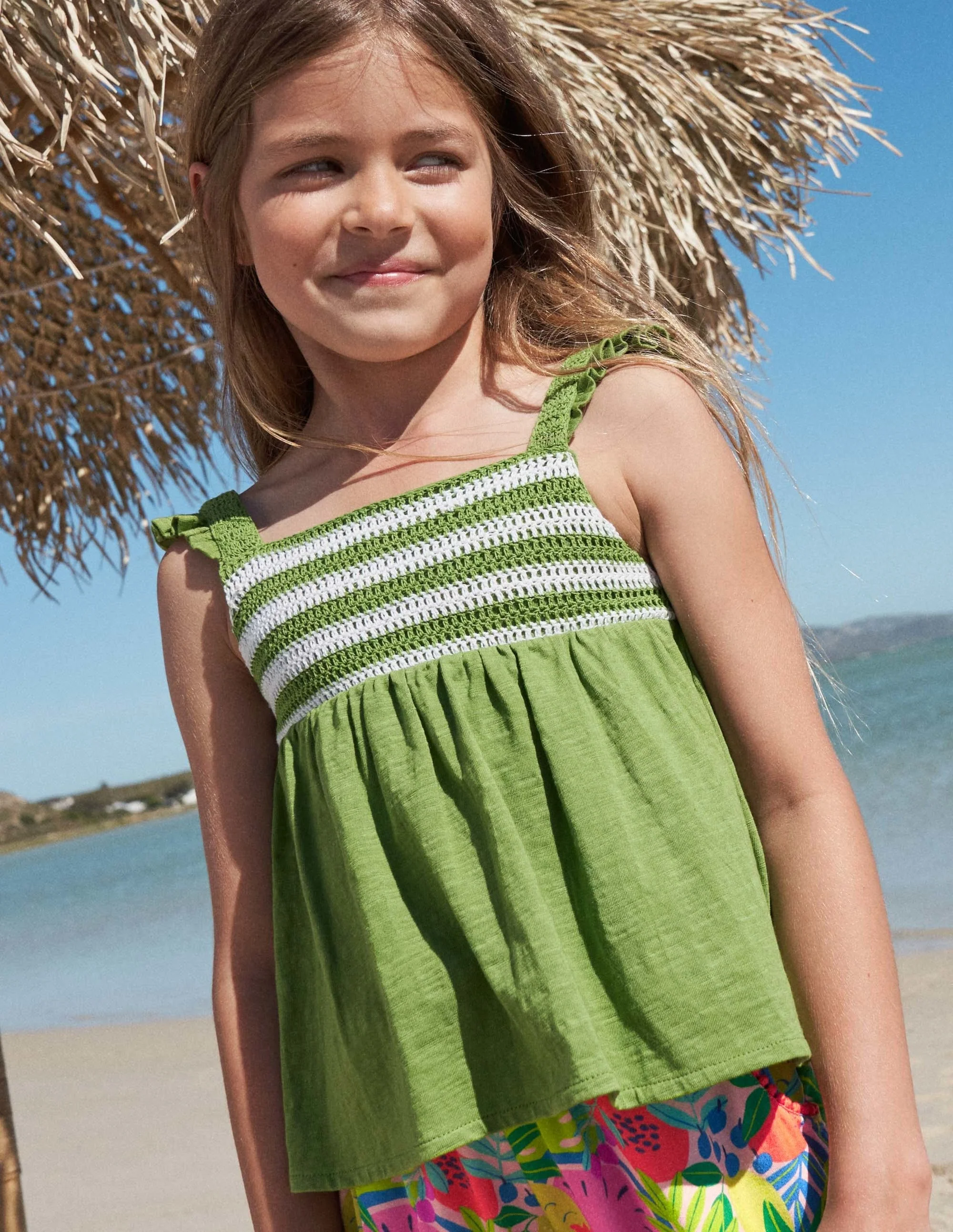 Crochet Tank Top-Green pepper - Image 4
