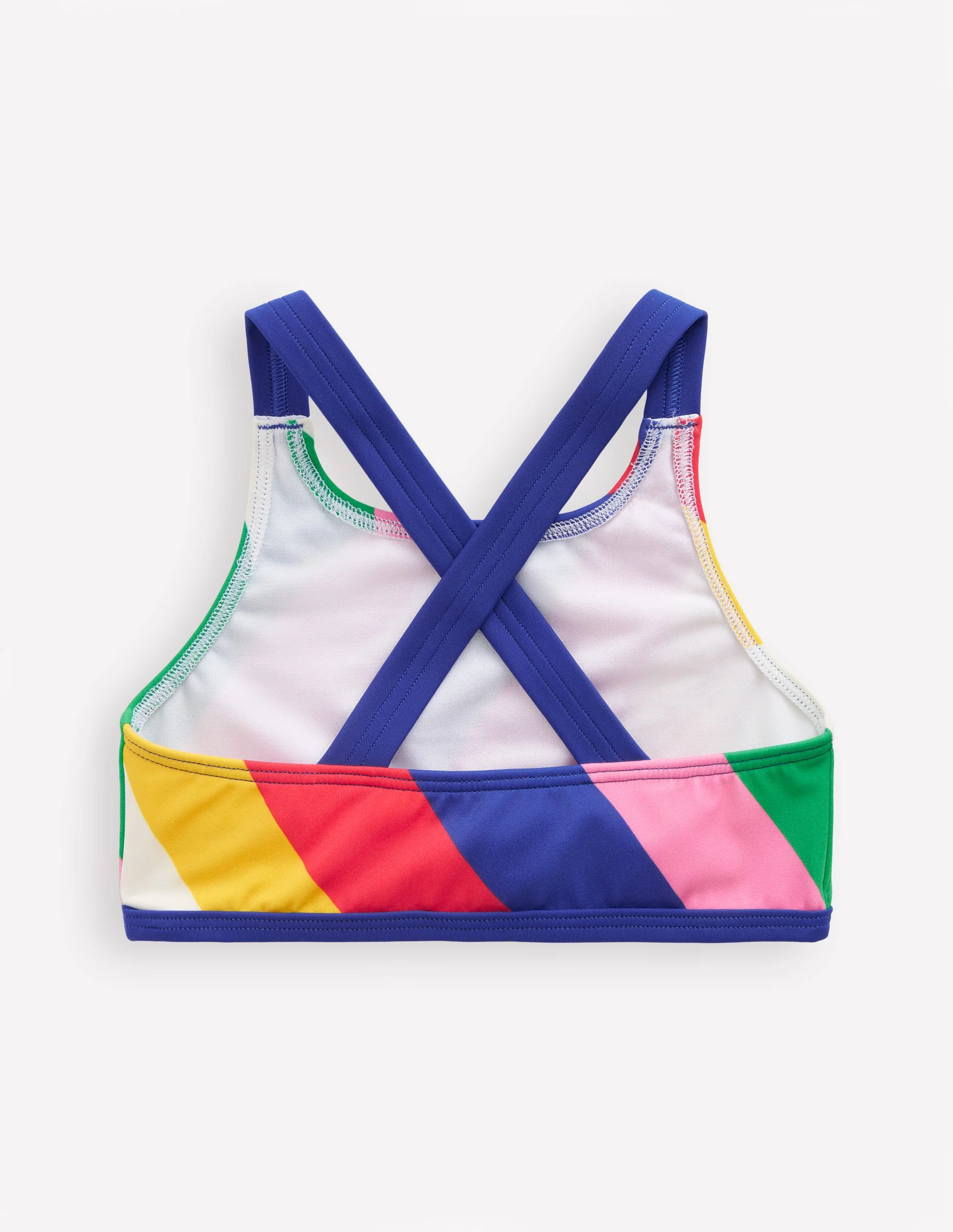 Cross-back Bikini Top-Multi Rainbow Swirl - Image 2