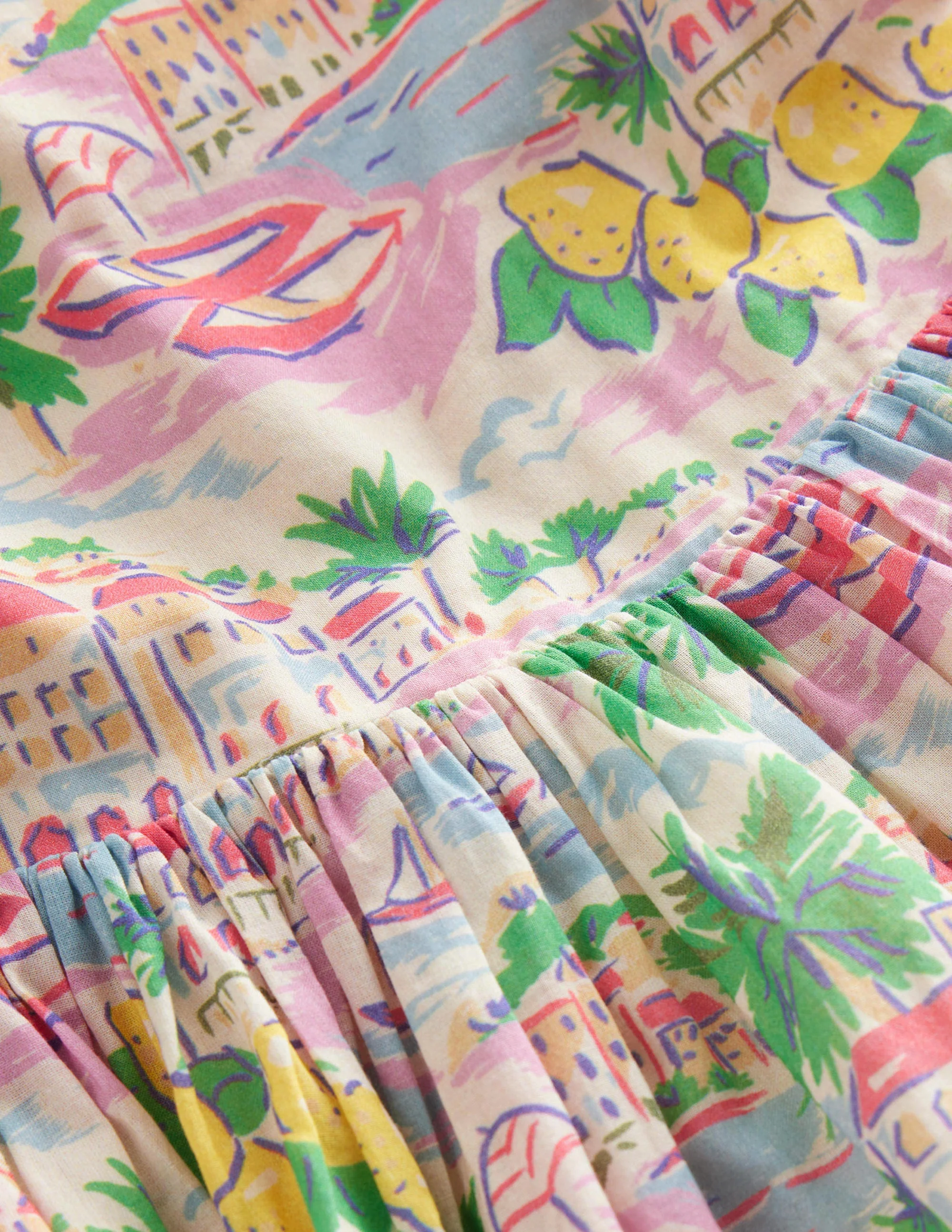 Cross-Back Dress-Multi Scene Print - Image 3