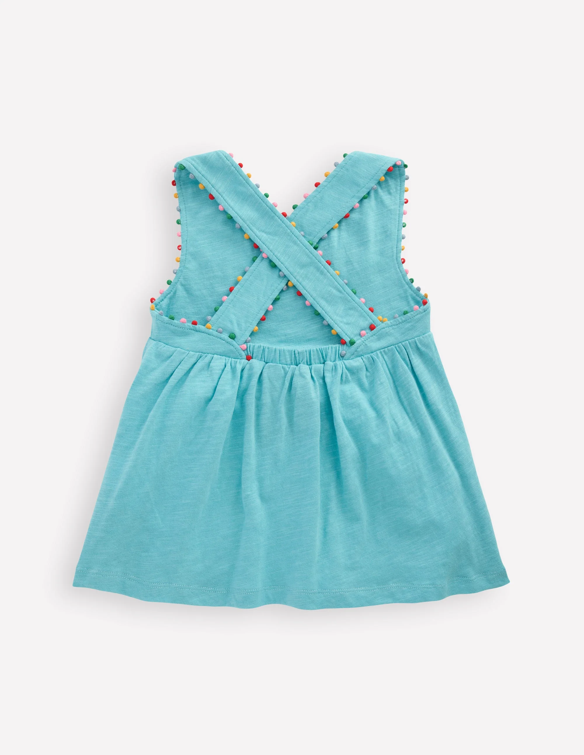 Cross-back Pom Top-Caribbean Blue - Image 2