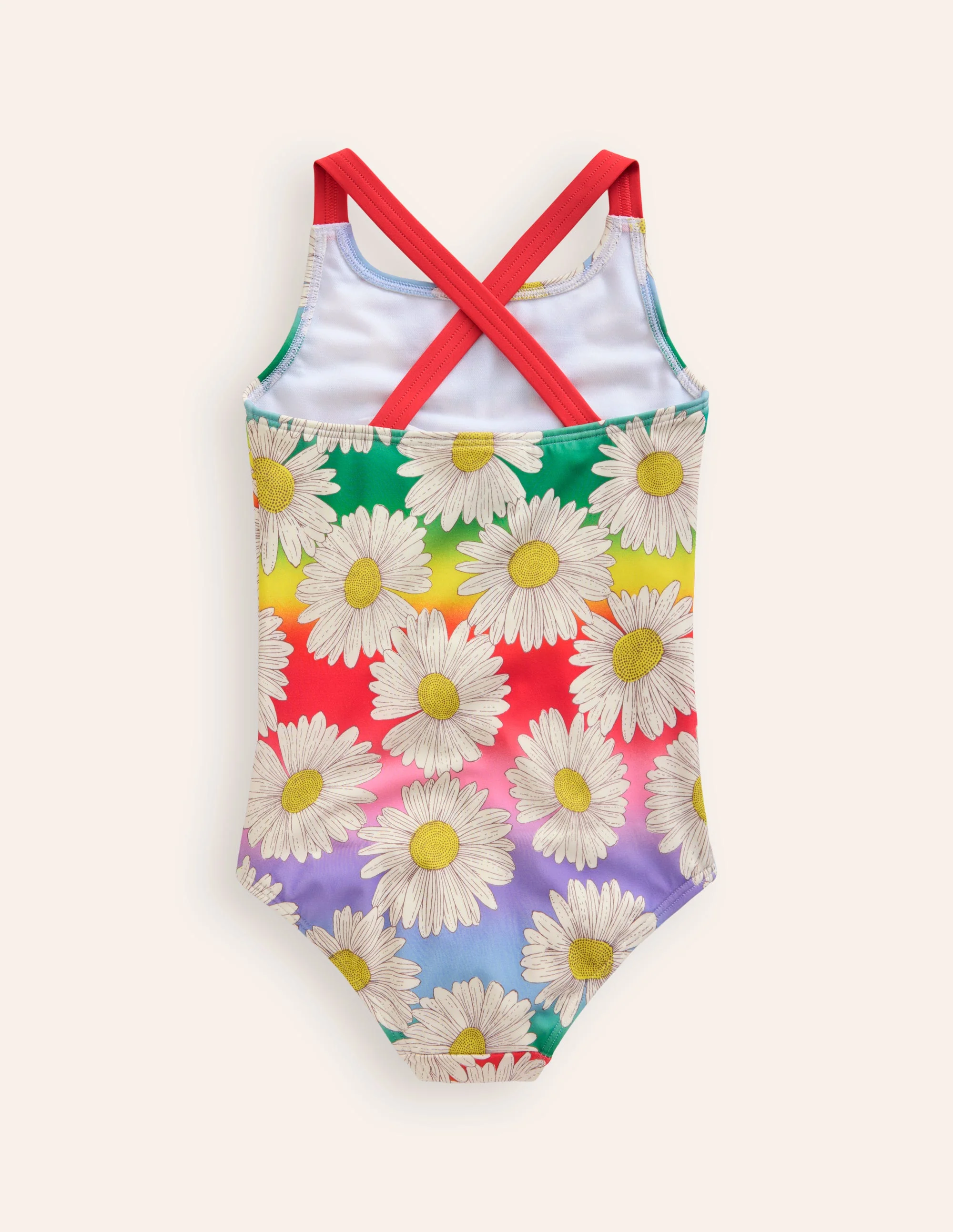 Cross-back Printed Swimsuit-Multi Ombre Daisy - Image 2