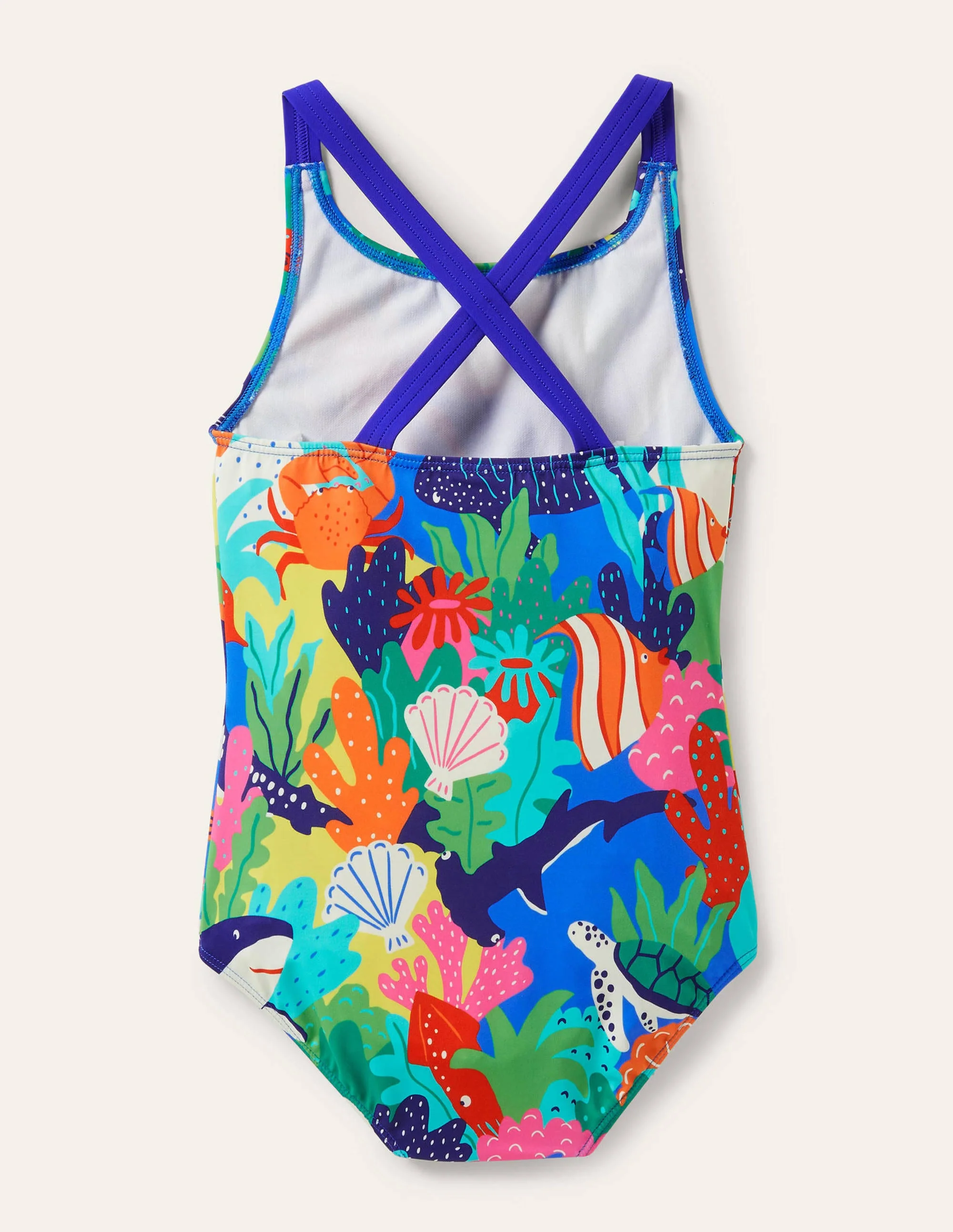 Cross-back Printed Swimsuit-Multi Rainbow Reef - Image 2
