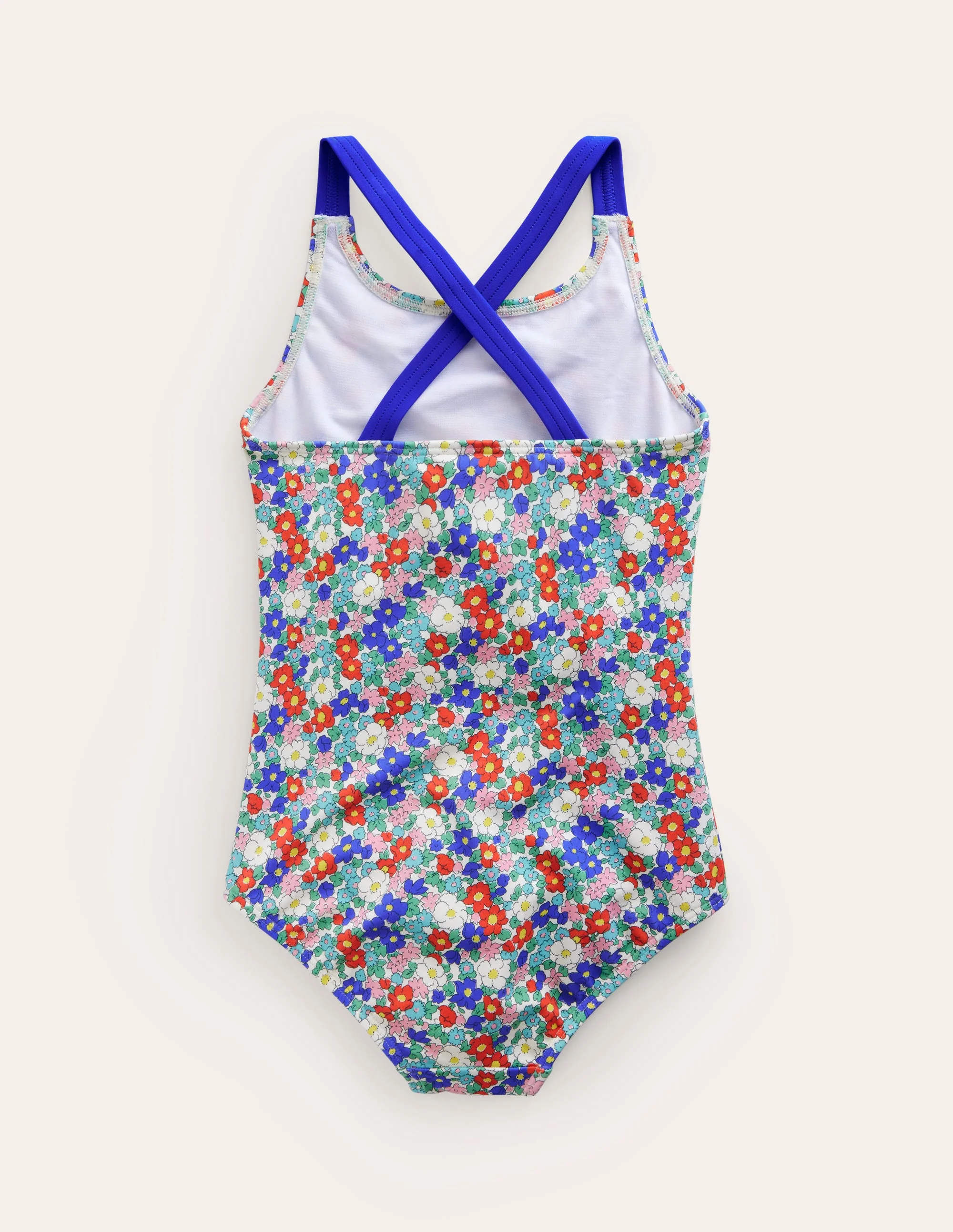 Cross-back Printed Swimsuit-Nautical Floral - Image 2