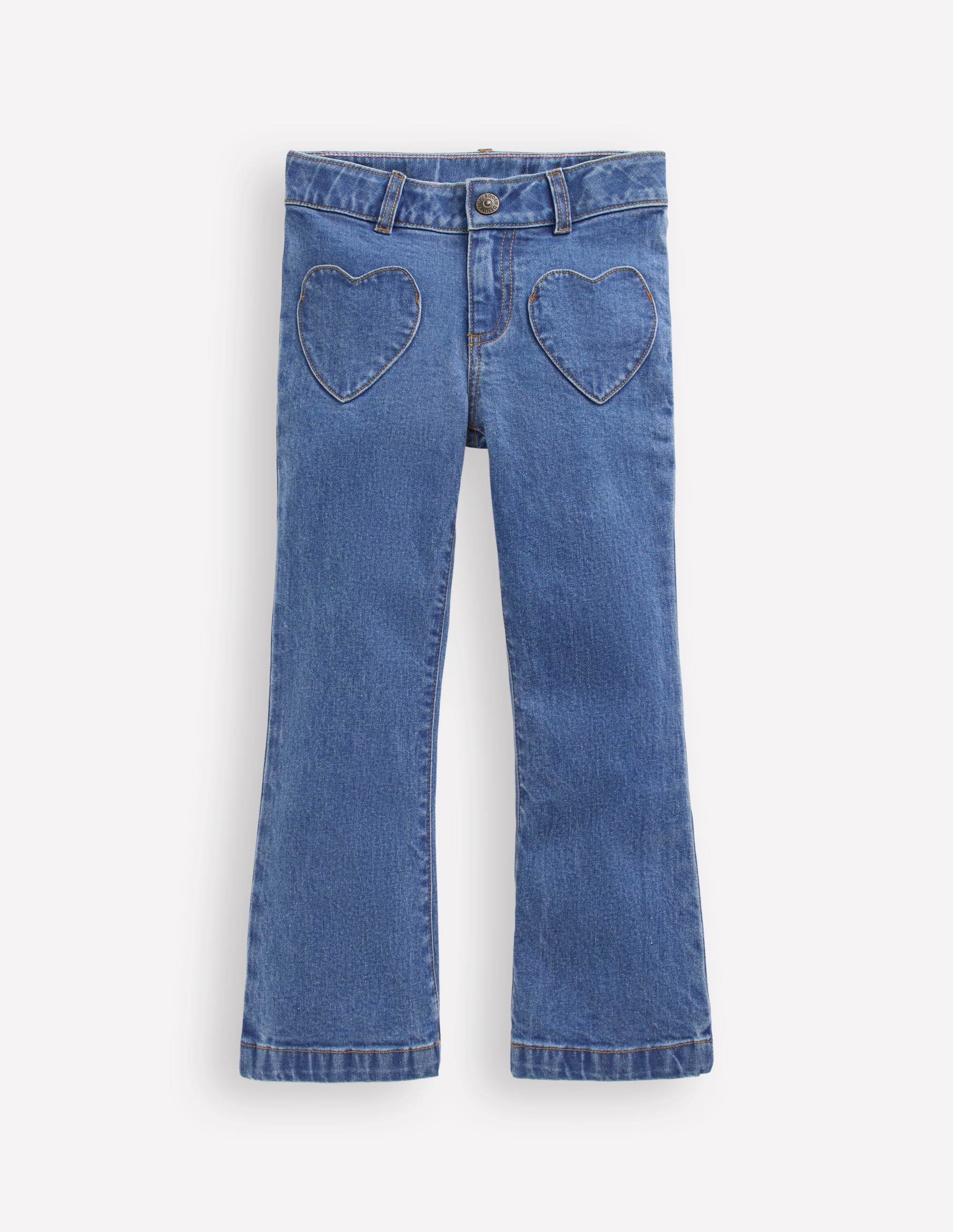 Denim Kick Flare Pants-Denim Hearts
