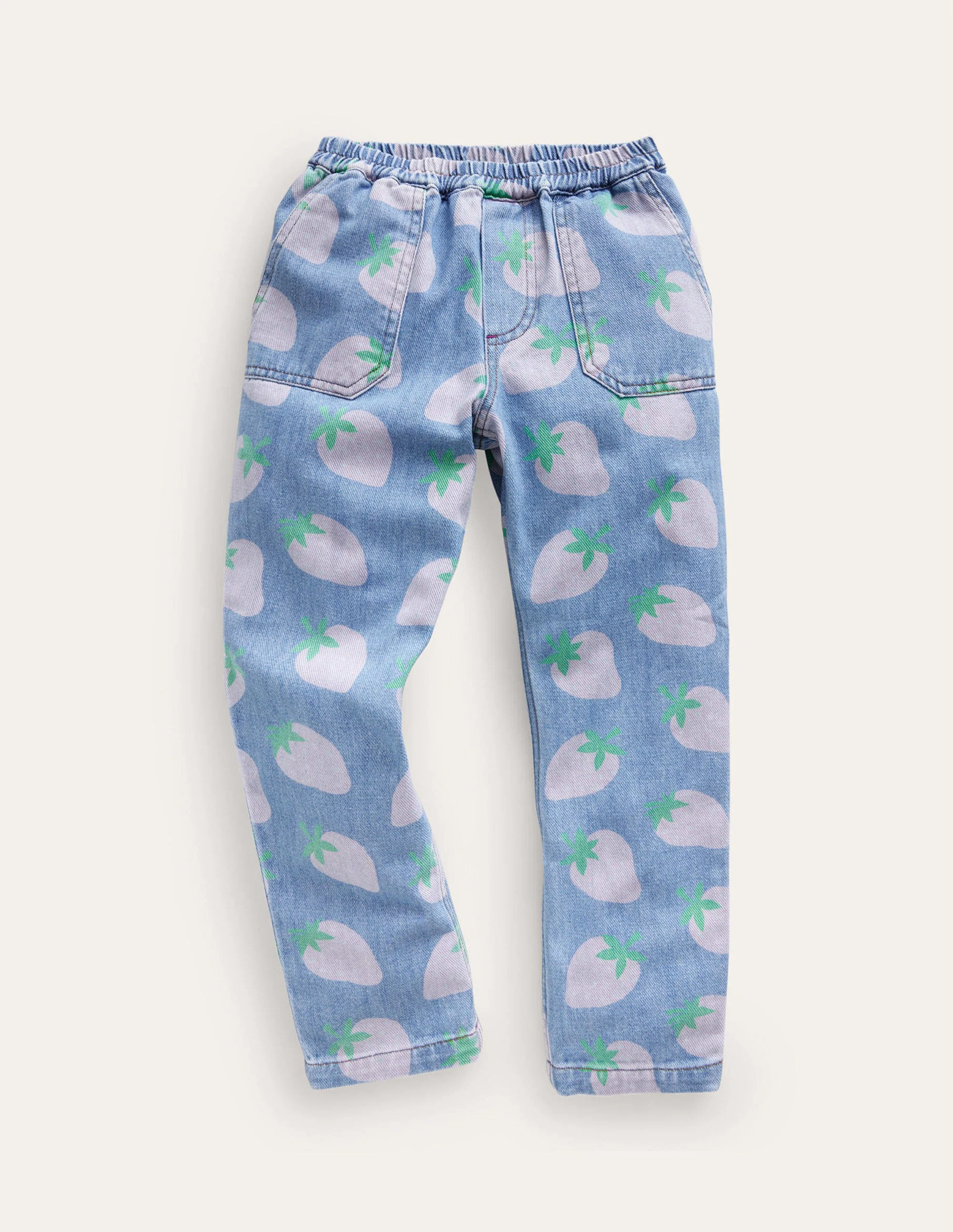 Denim Pull-on Jean-Denim Strawberries