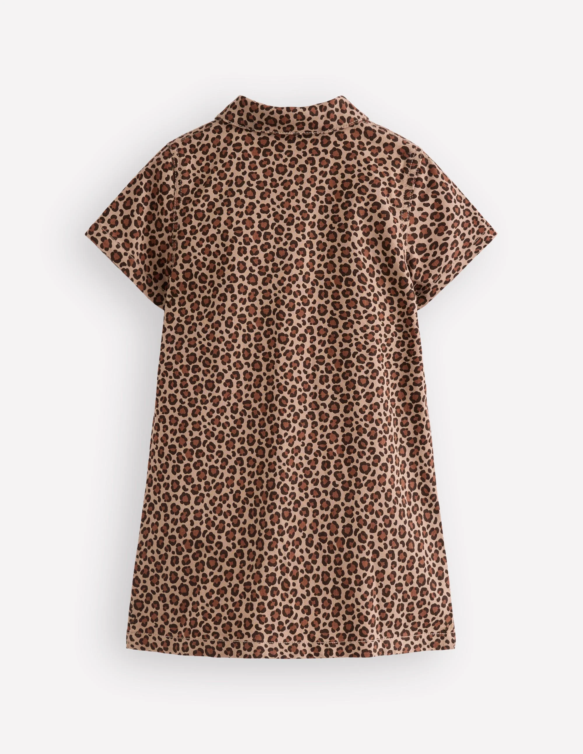 Denim Shirt Dress-Leopard - Image 2