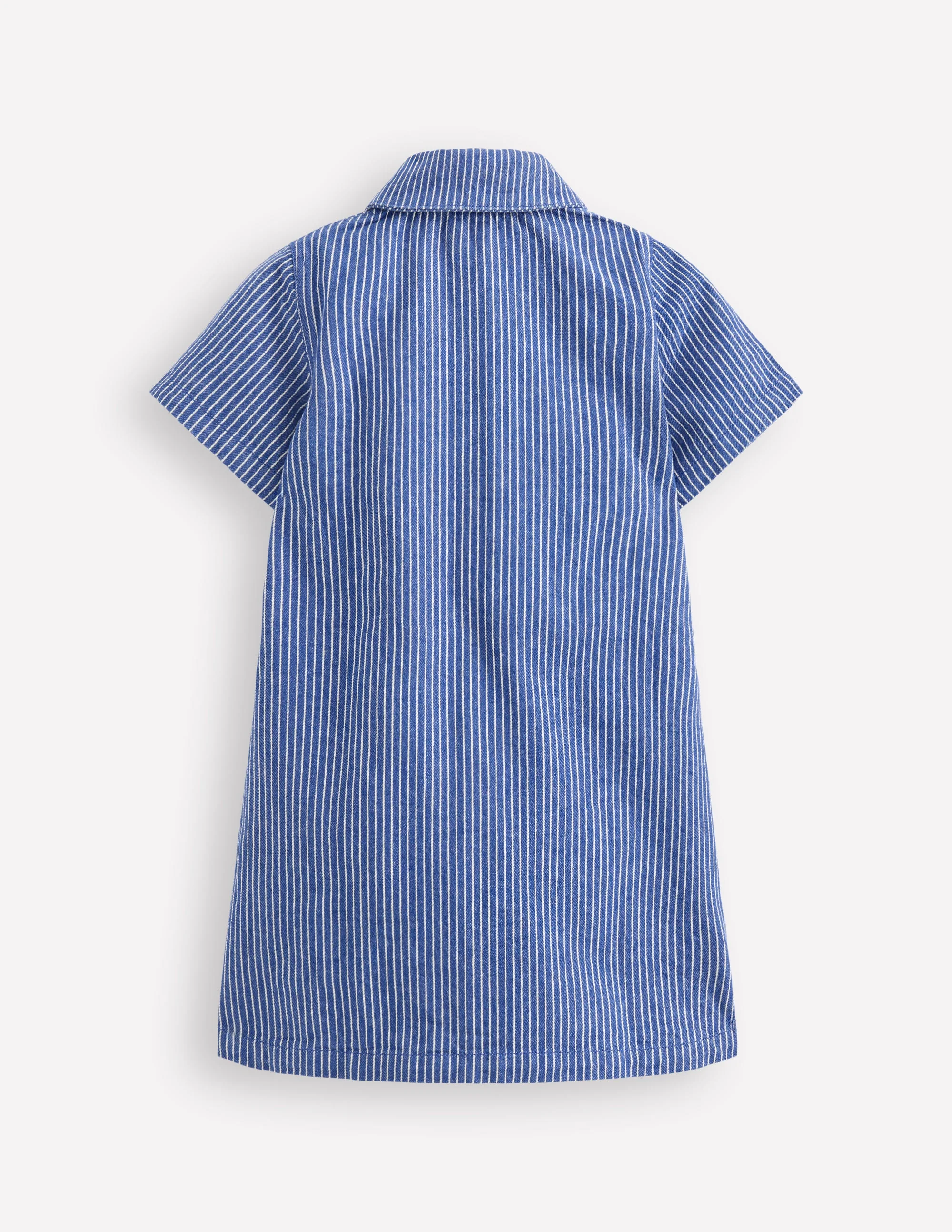 Denim Shirt Dress-Sapphire Blue Stripe - Image 2