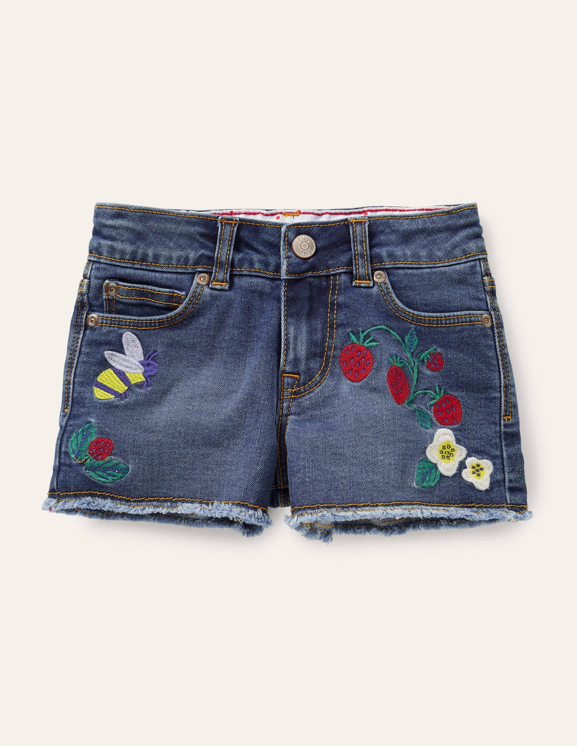 Denim Shorts-Mid Vintage Denim Bee