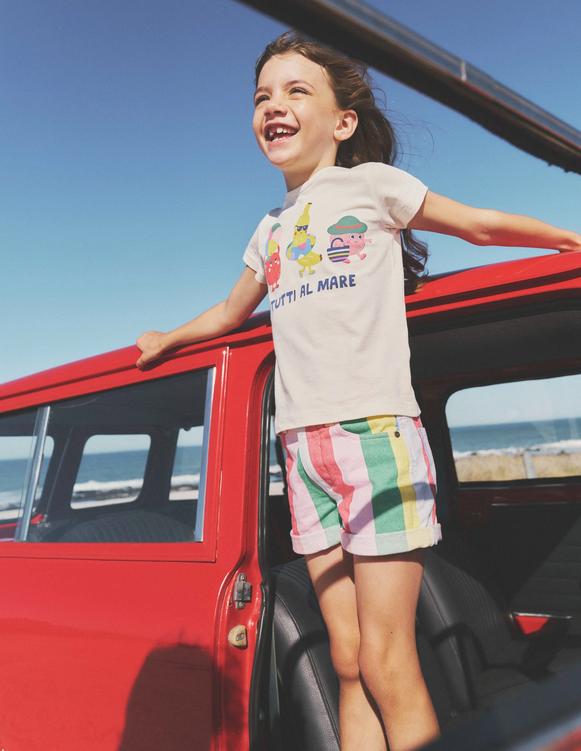 Denim Shorts-Multi Rainbow Stripe - Image 4