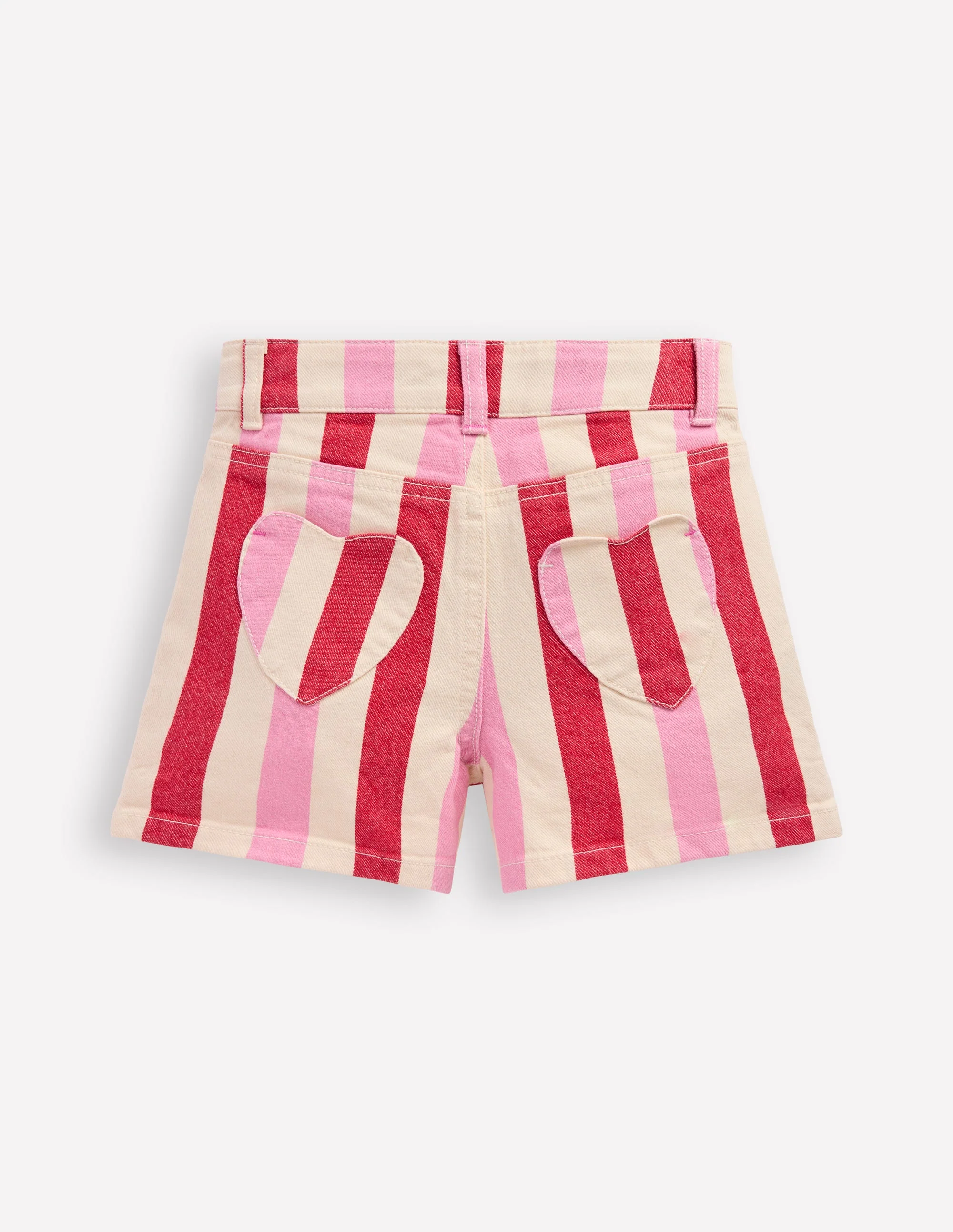 Denim Shorts-Pink and Red Stripe - Image 2
