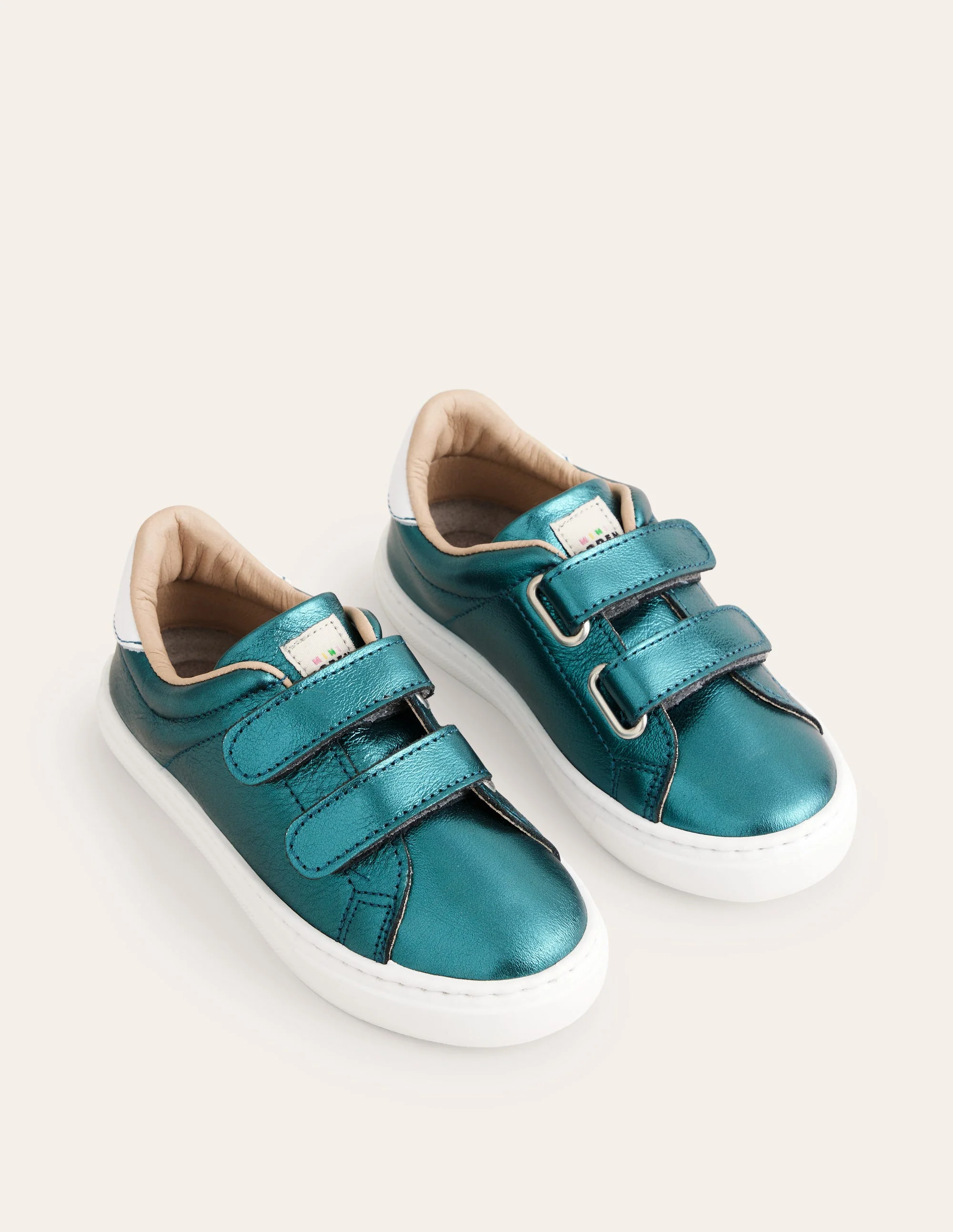 Double Strap Low Tops-Teal Blue - Image 2