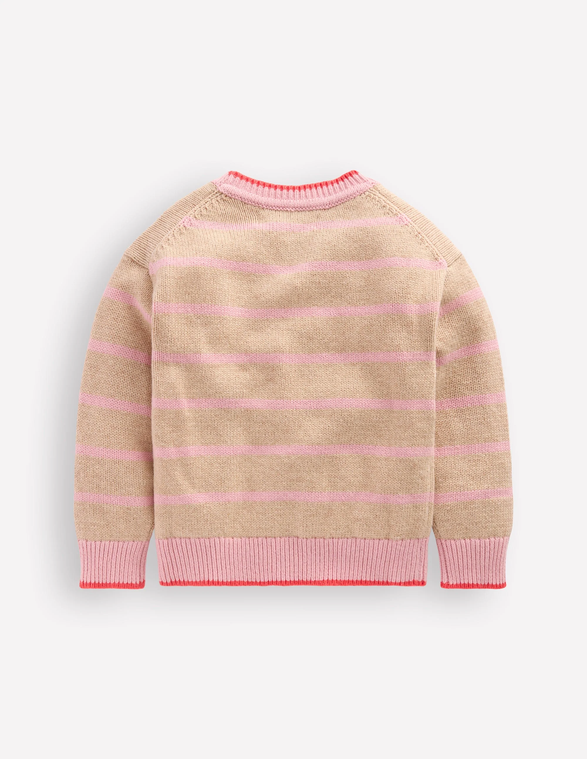 Drop Shoulder Sweater-Chinchilla/ Formica Pink - Image 2